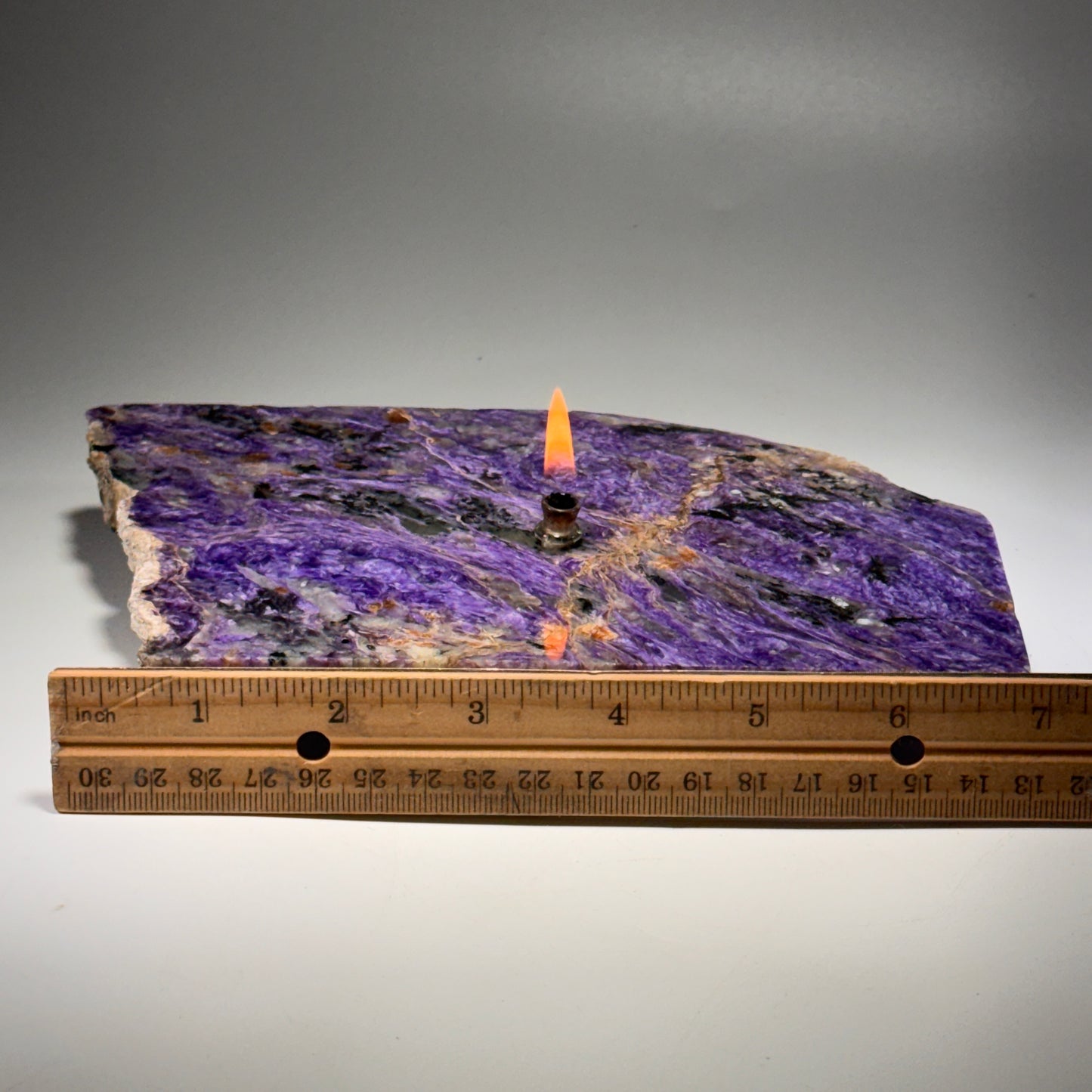 Charoite Rock Candle