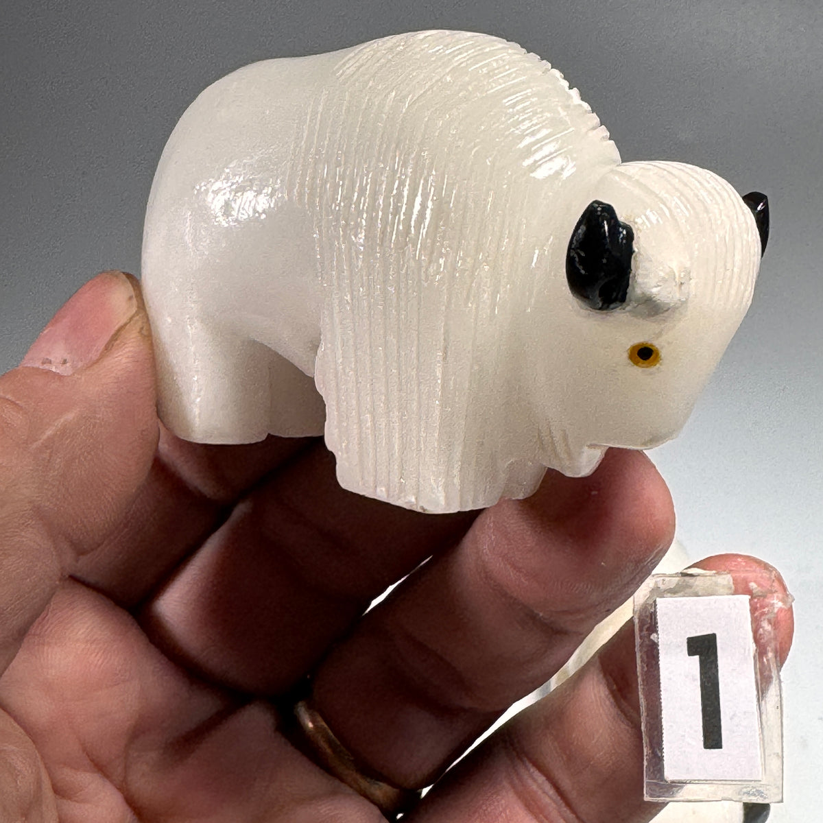Alabaster Buffalo - 3x2 inches