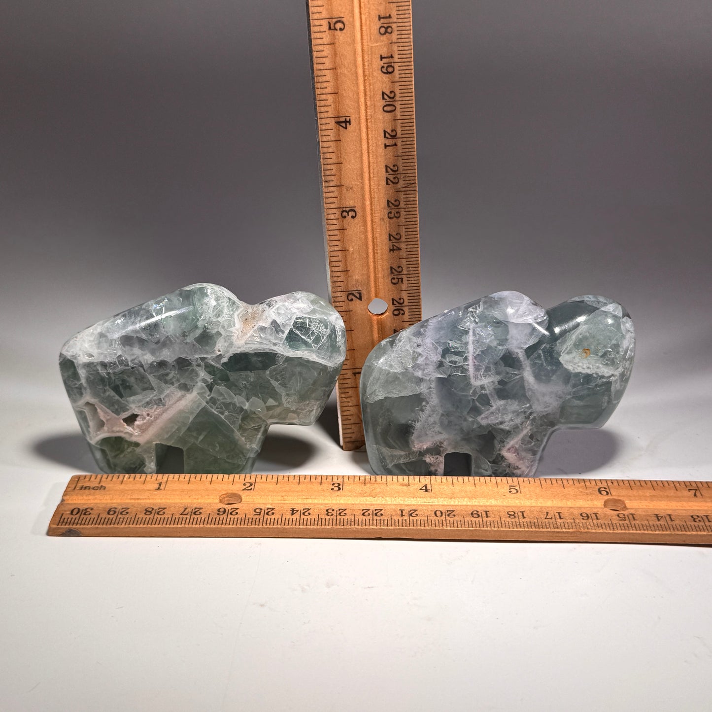 Fluorite Buffalo Fetish - 3.25x2.25 Inches