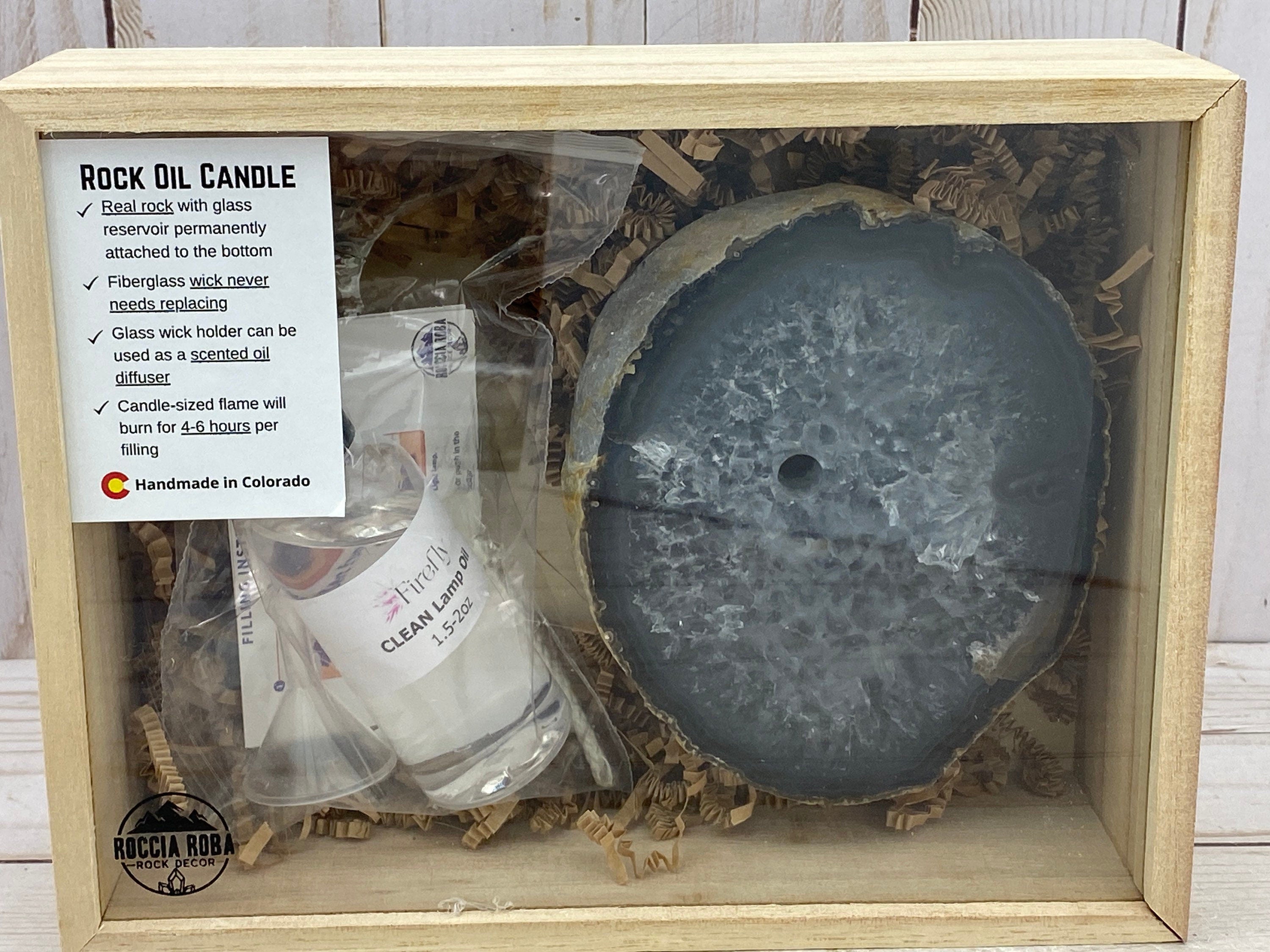 Rock Candle gift box - Brazilian Agate Slab