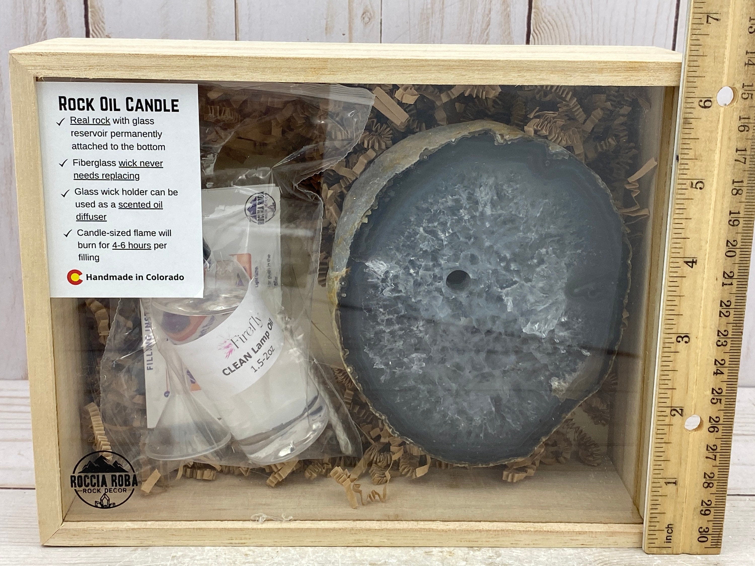 Rock Candle gift box - Brazilian Agate Slab