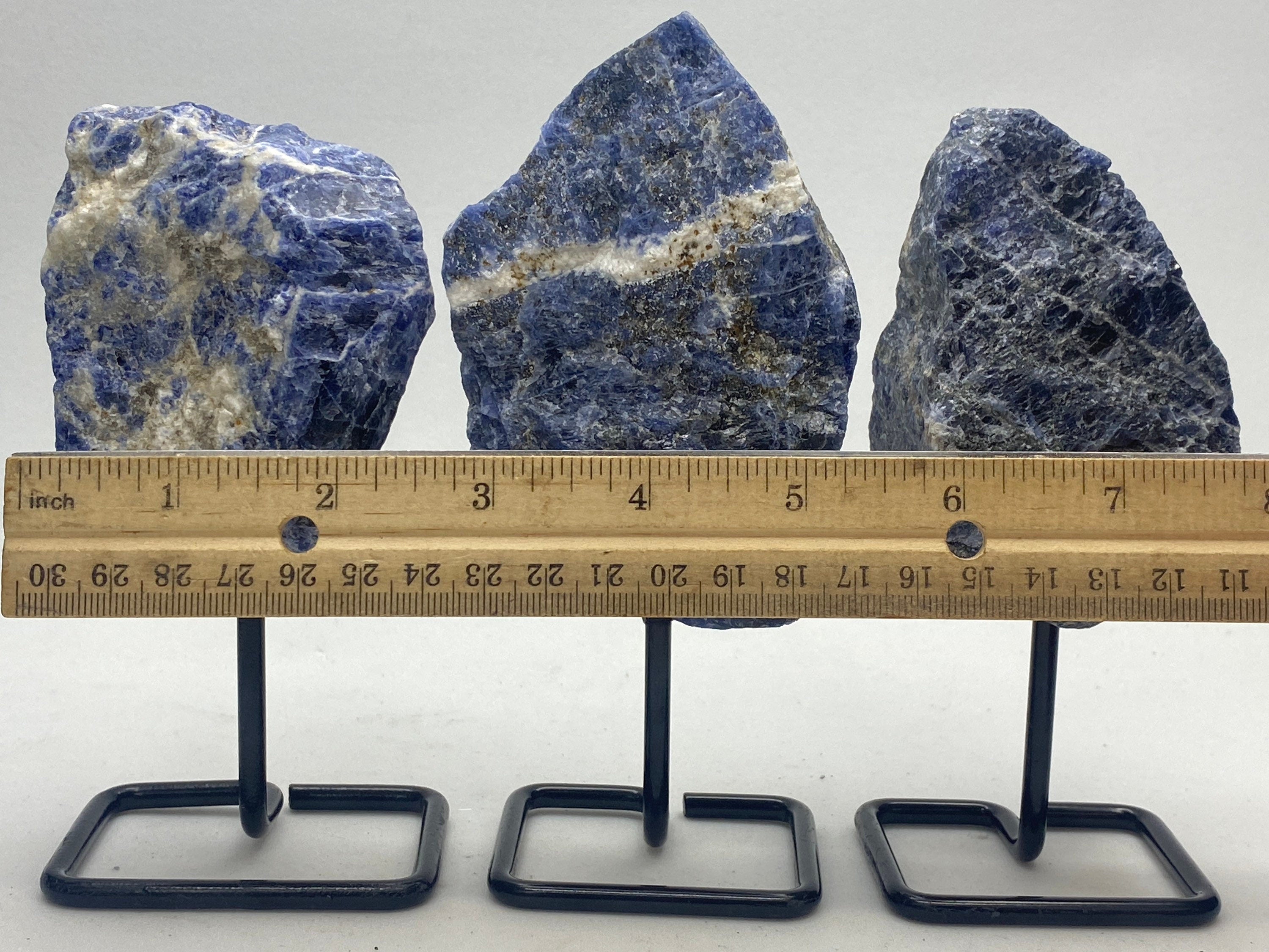 [shopname] - Sodalite Crystal on a metal stand, rock decor