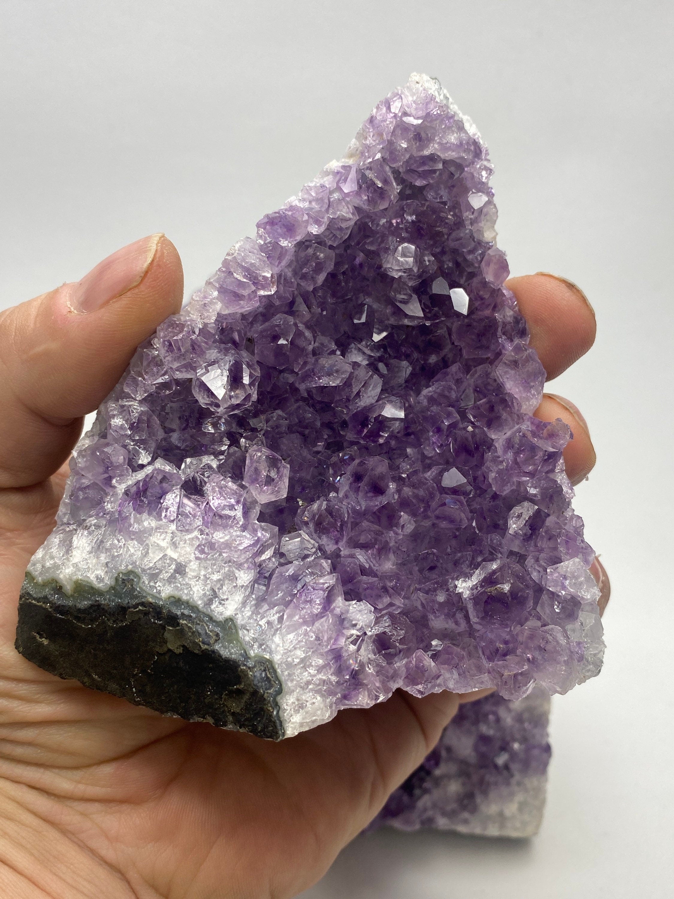 [shopname] - Cut Base Amethyst geode cluster, 1-1.5lb, rock decor