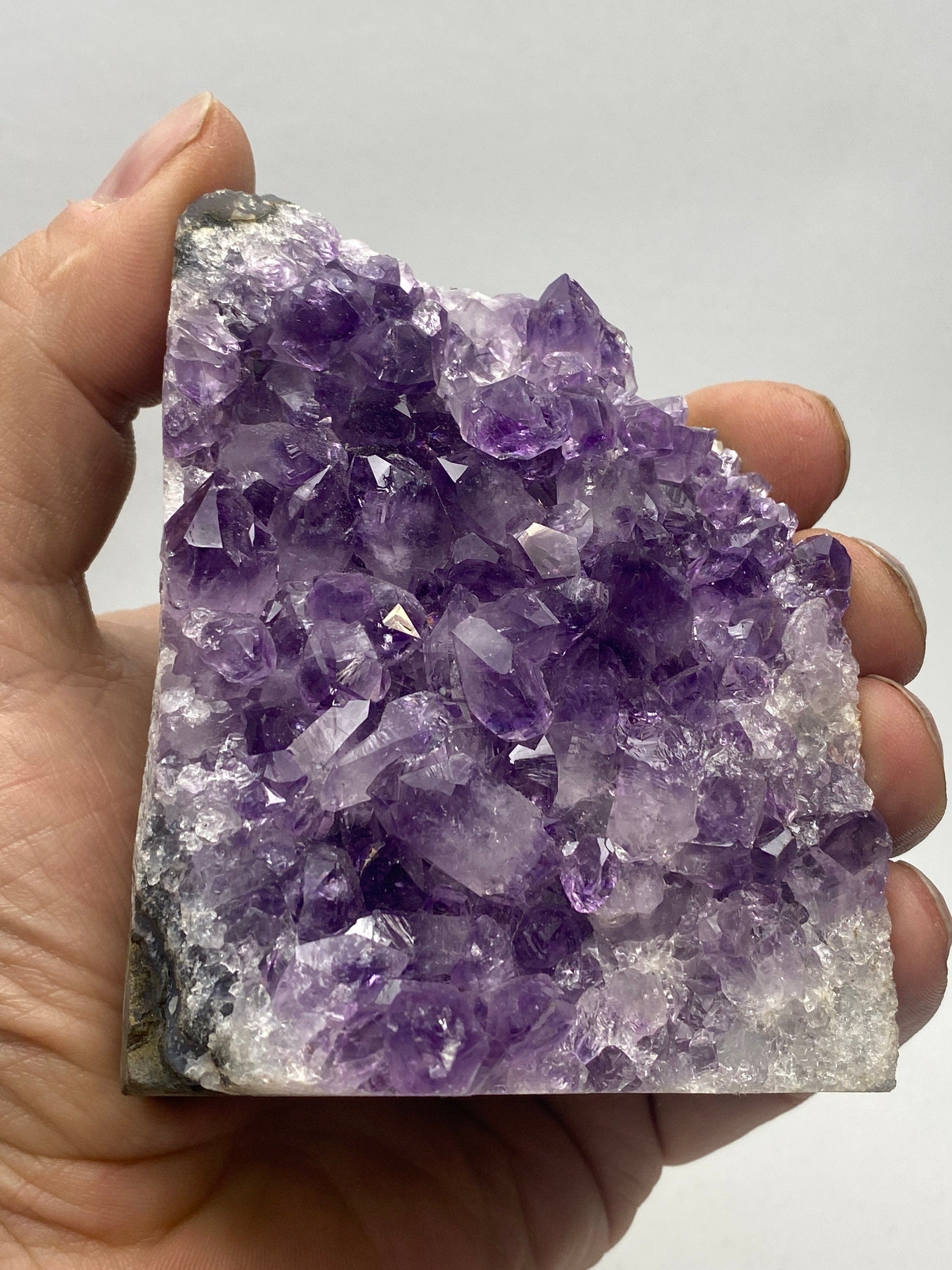 [shopname] - Cut Base Amethyst geode cluster, 1-1.5lb, rock decor