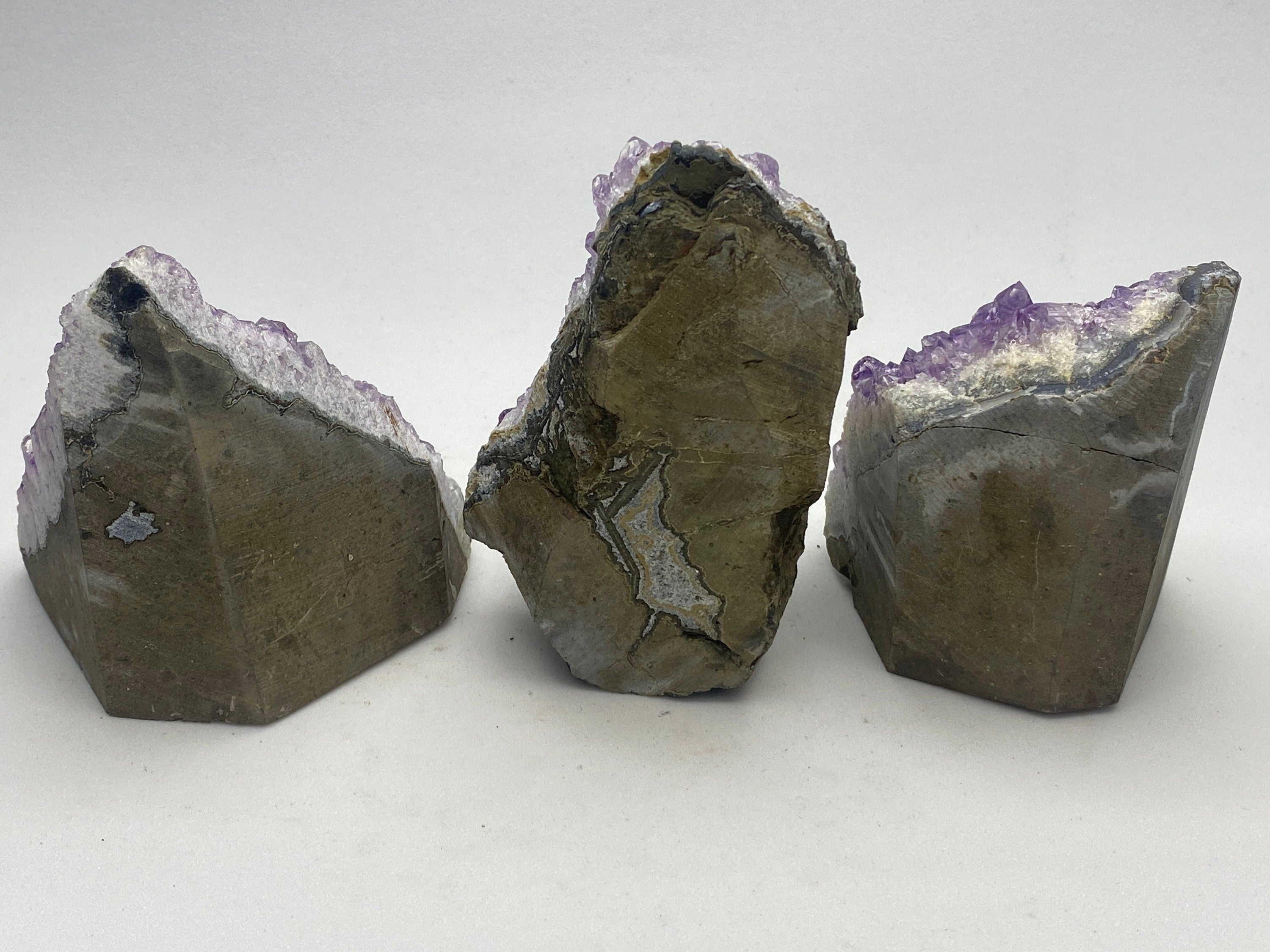 [shopname] - Cut Base Amethyst geode cluster, 1-1.5lb, rock decor