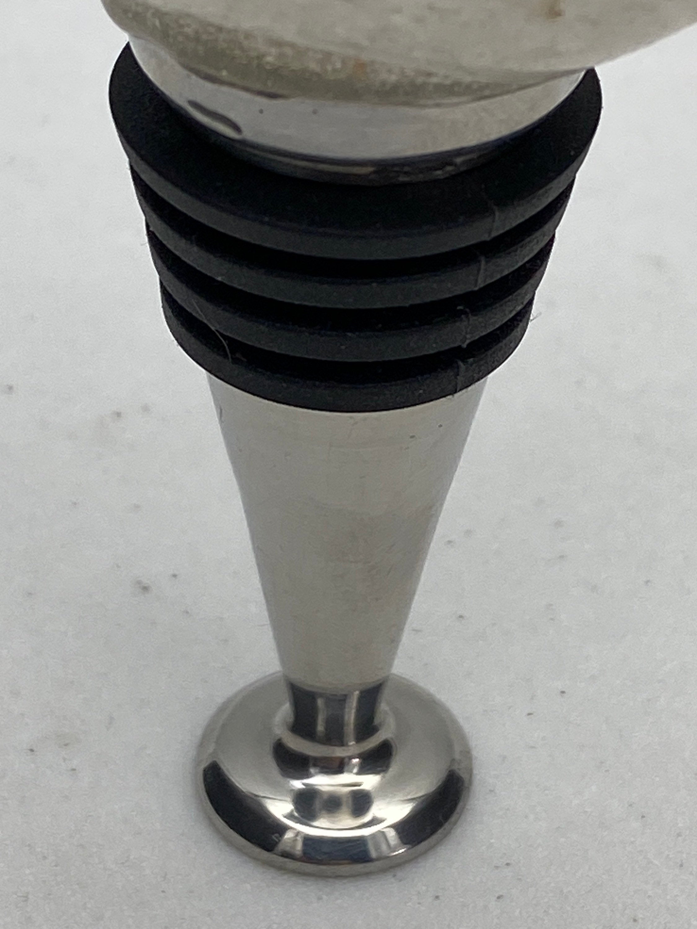 [shopname] - Wine bottle stopper made from tumbled quartz, rock decor