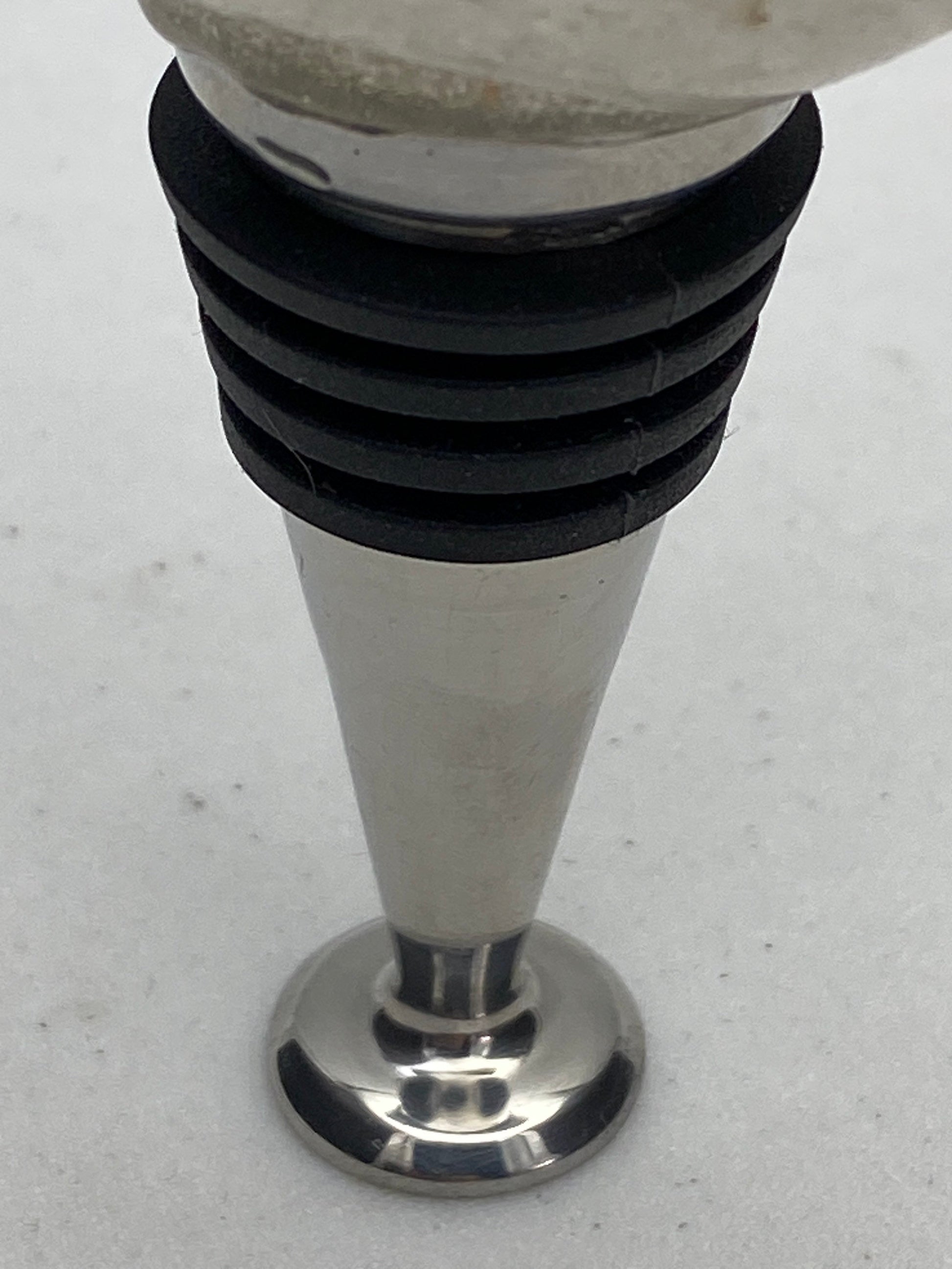 [shopname] - Wine bottle stopper made from tumbled quartz, rock decor