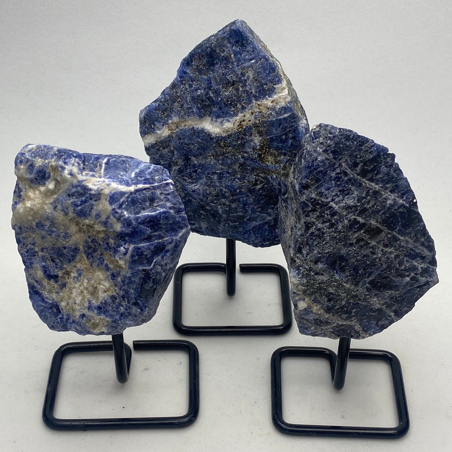 [shopname] - Sodalite Crystal on a metal stand, rock decor