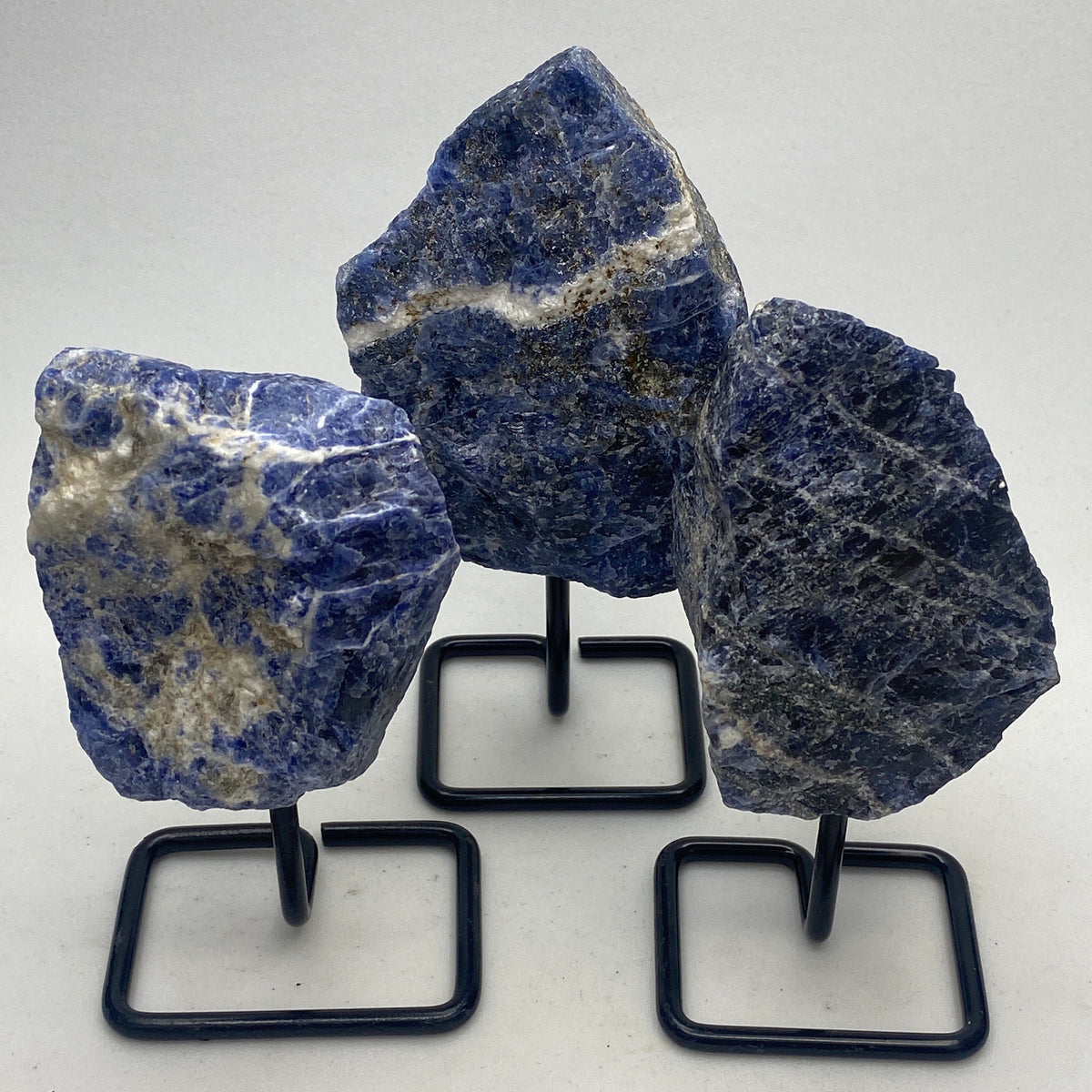 Sodalite Crystal on a metal stand