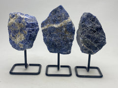 [shopname] - Sodalite Crystal on a metal stand, rock decor