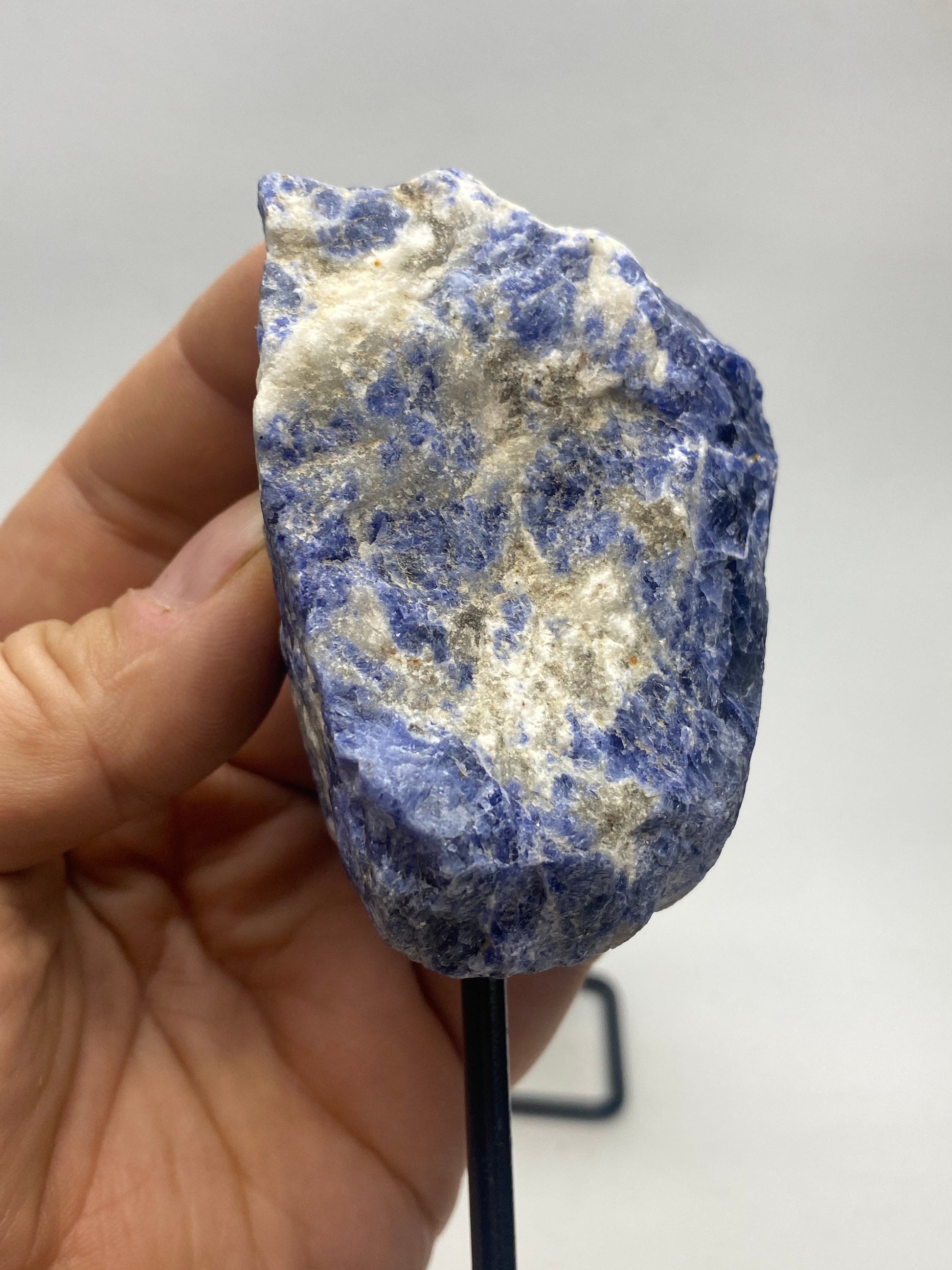 Sodalite Crystal on a metal stand