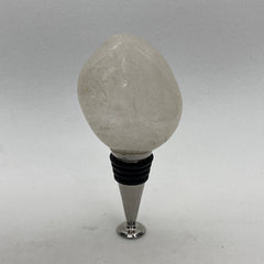 [shopname] - Wine bottle stopper made from tumbled quartz, rock decor
