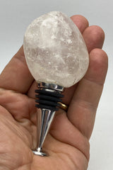 [shopname] - Wine bottle stopper made from tumbled quartz, rock decor