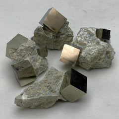 [shopname] - Small Pyrite cube crystals in Matrix from Navajun Spain, rock decor