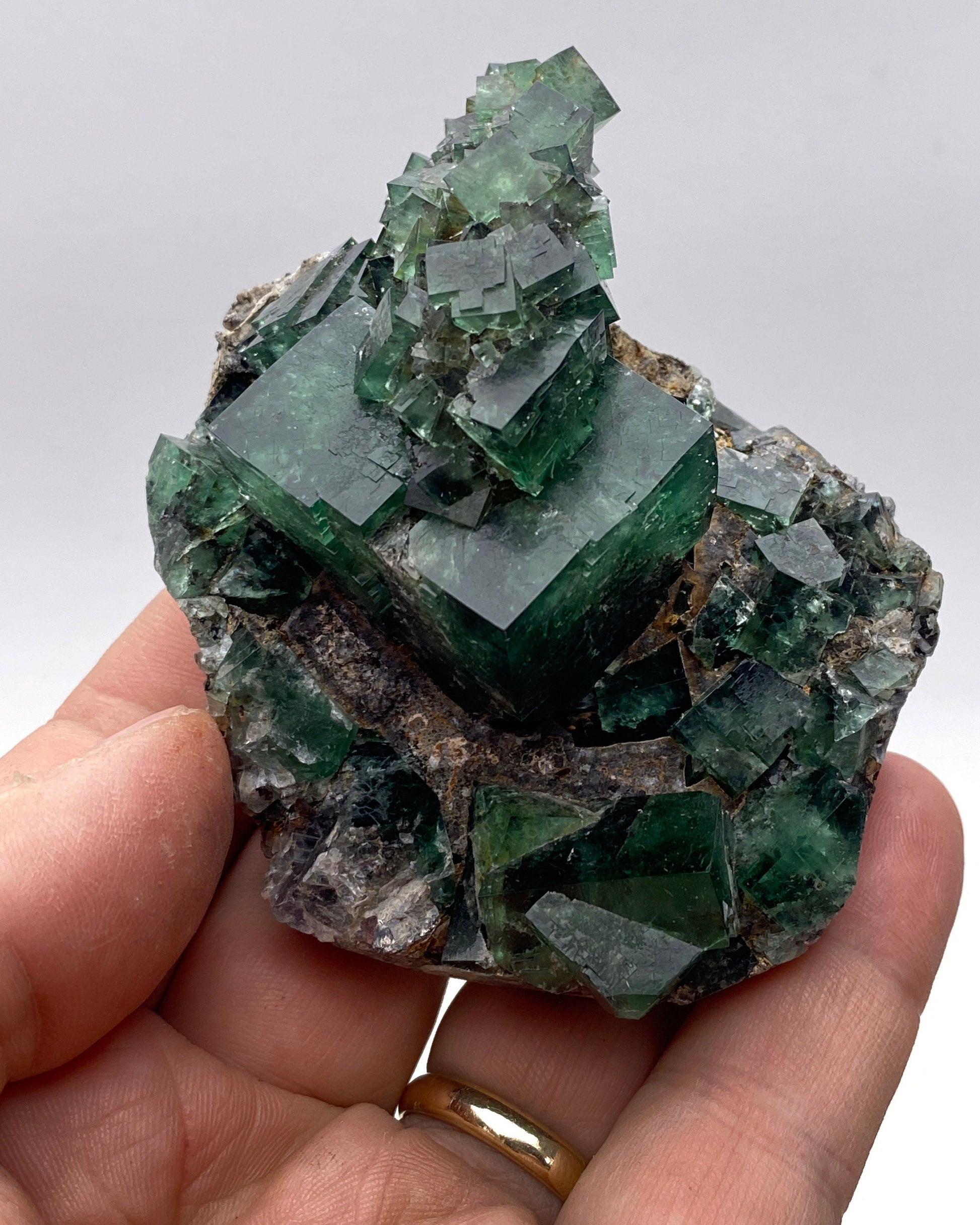 Green fluorite fluorite crystal cluster, UV reactive