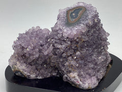 [shopname] - Amethyst geode stalagmite on a wood base, rock decor