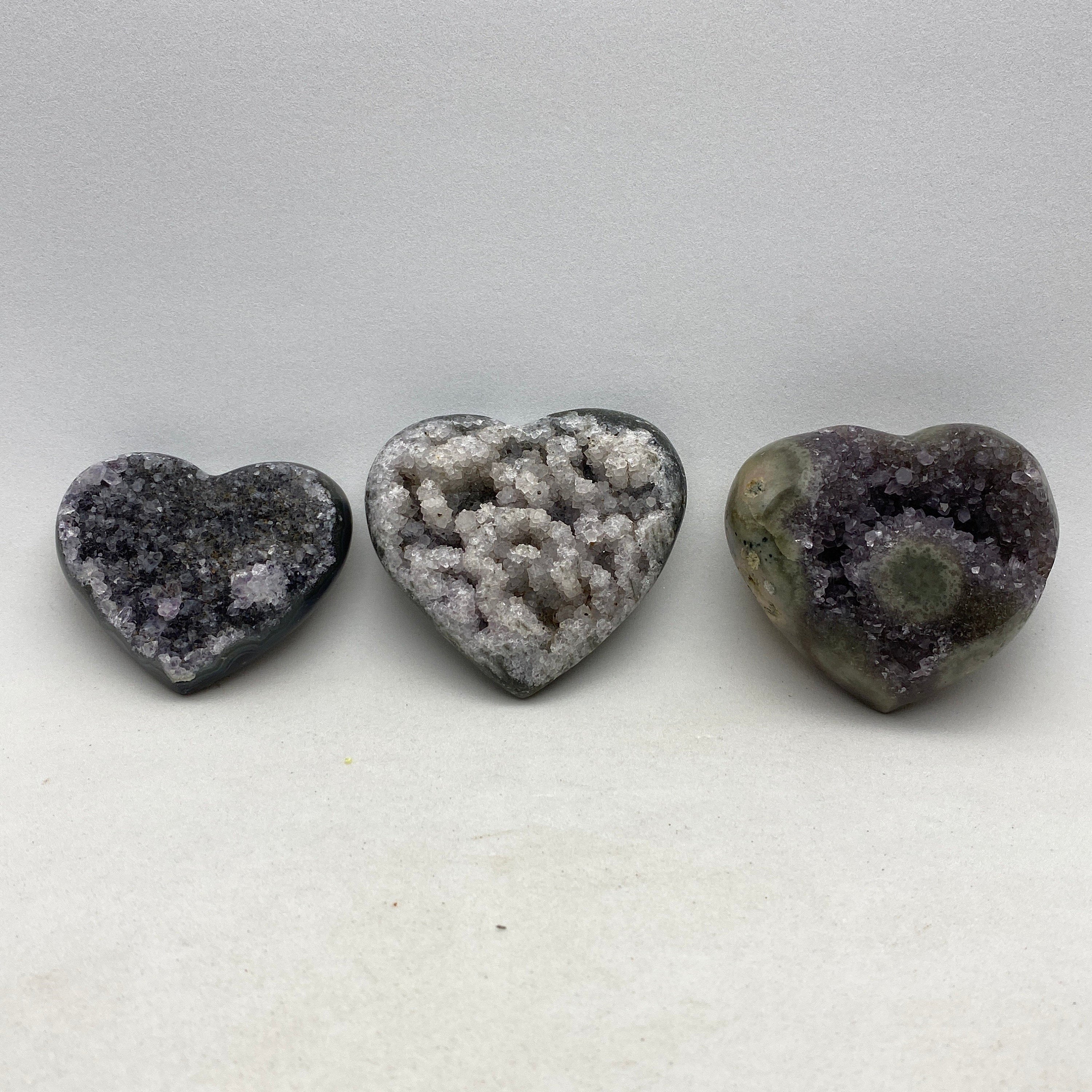 [shopname] - Heart-shaped Amethyst carving, rock decor