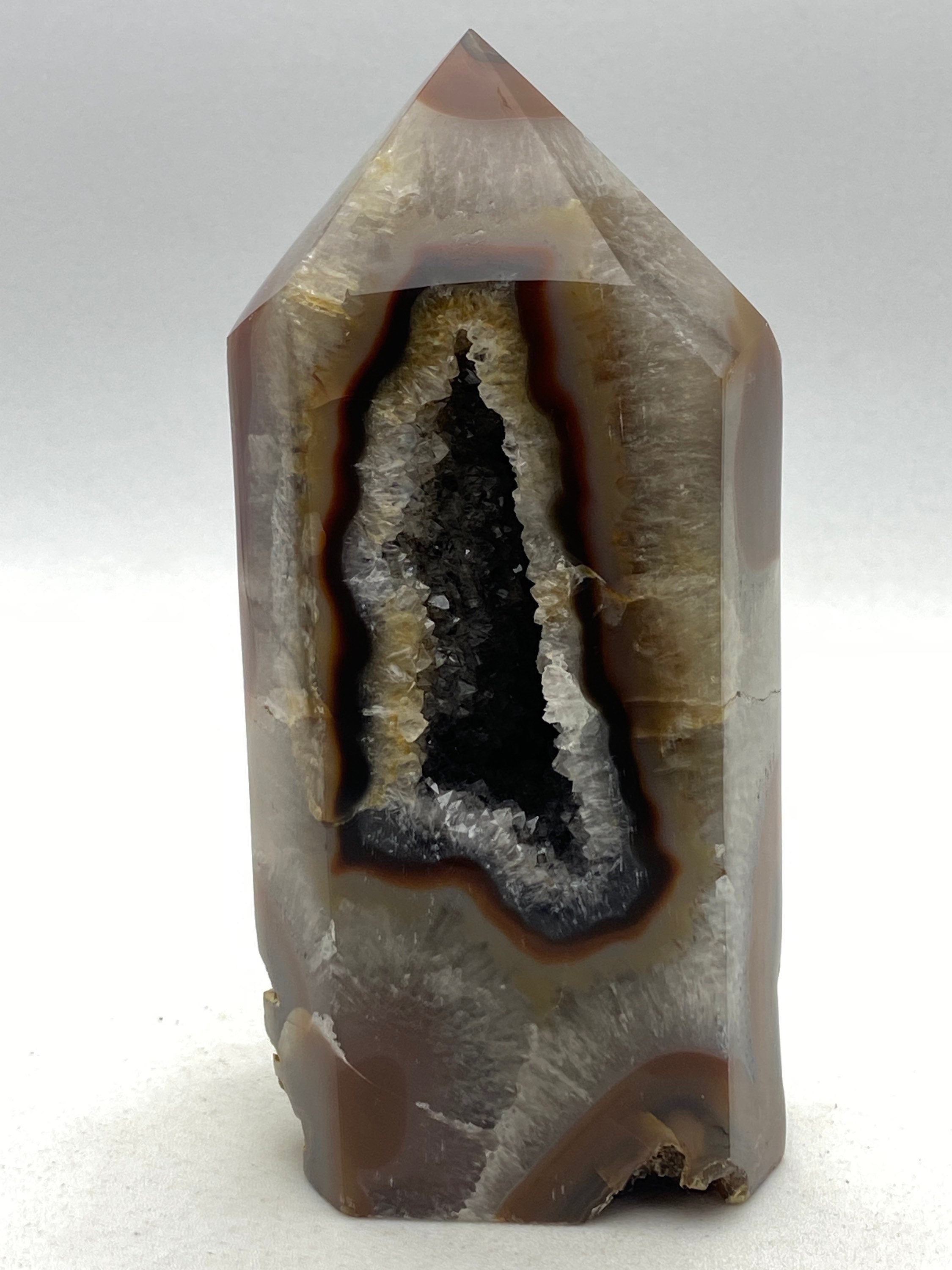 [shopname] - Agate geode obelisk, rock decor
