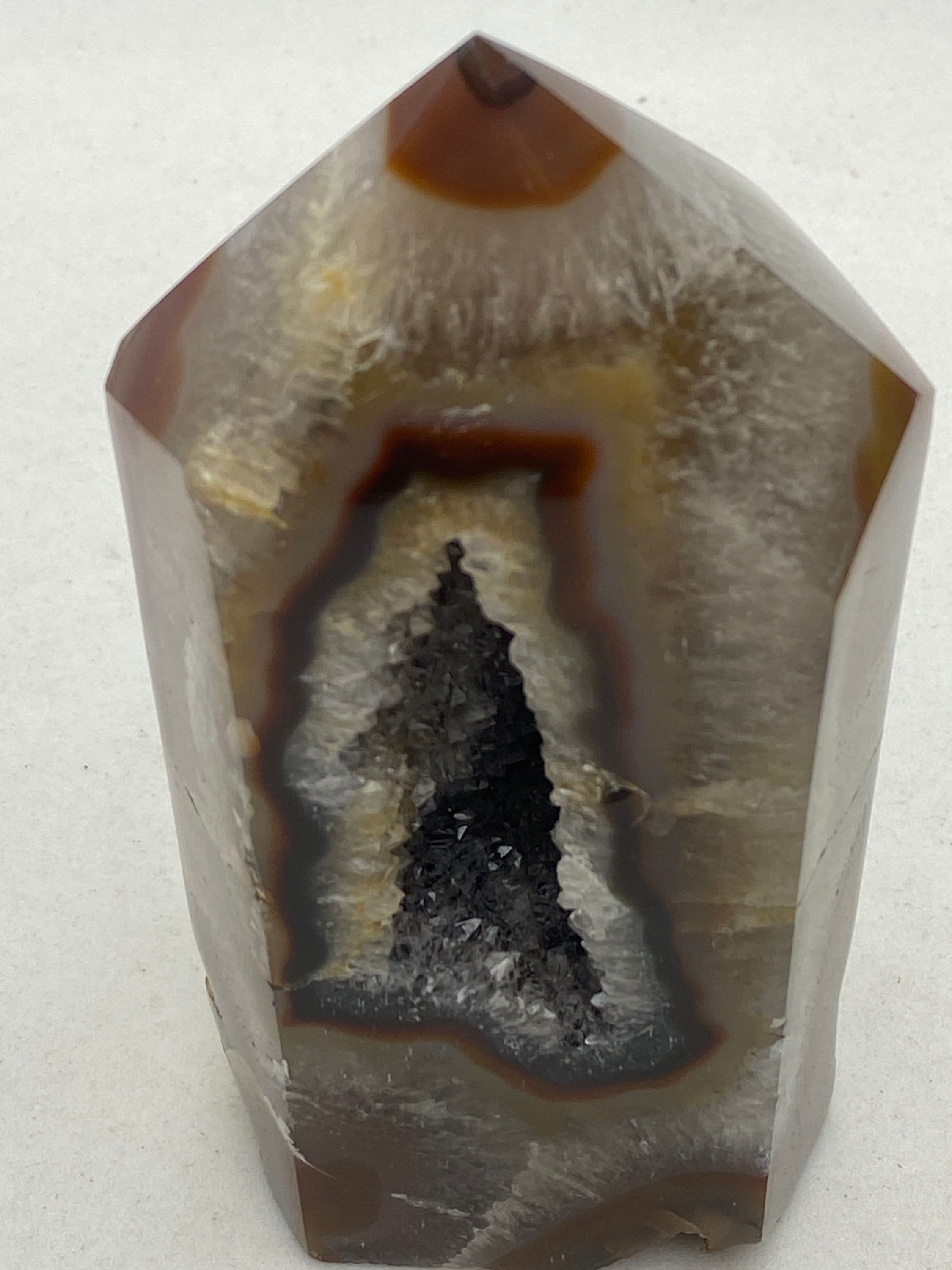 [shopname] - Agate geode obelisk, rock decor