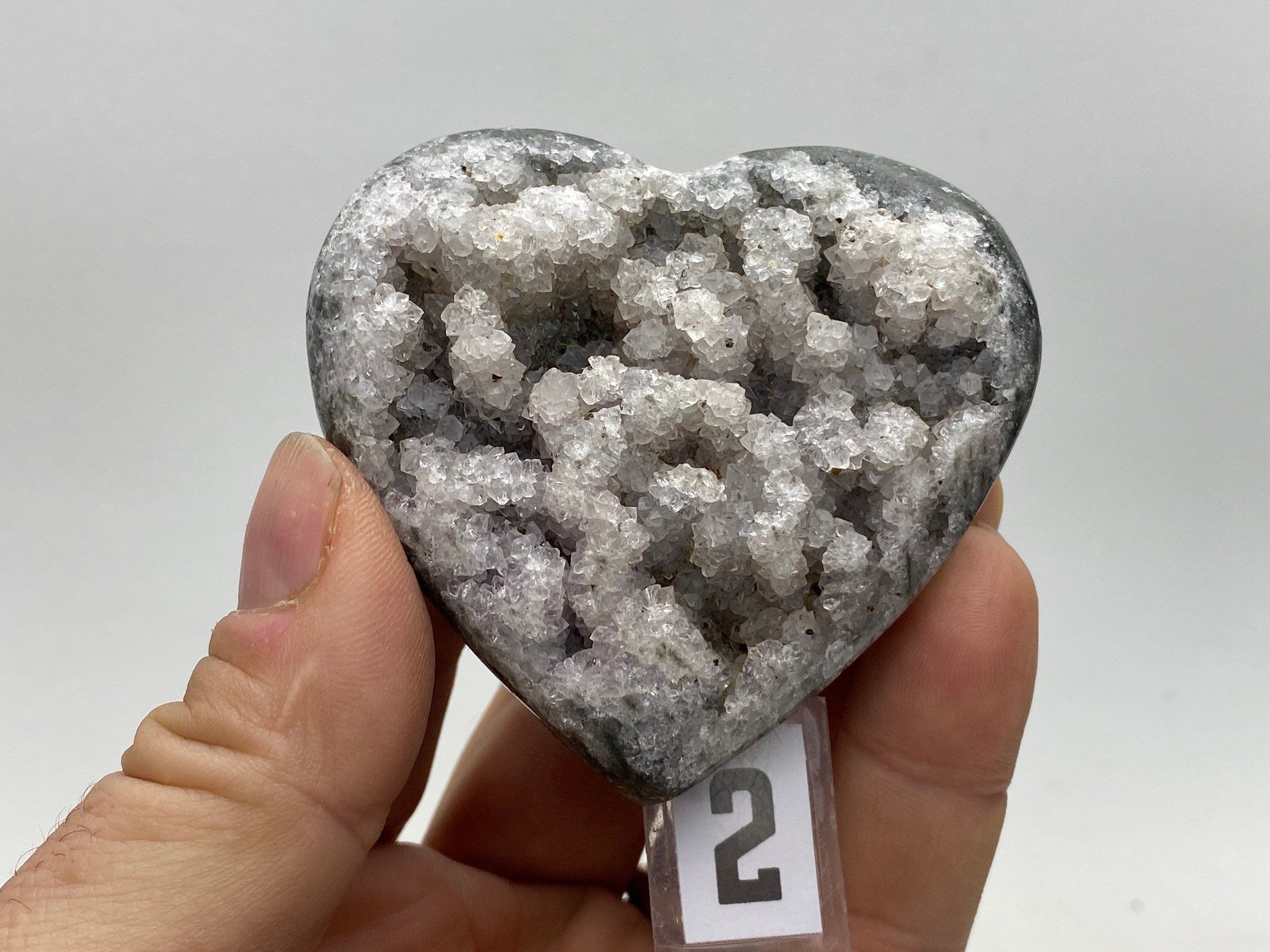 [shopname] - Heart-shaped Amethyst carving, rock decor