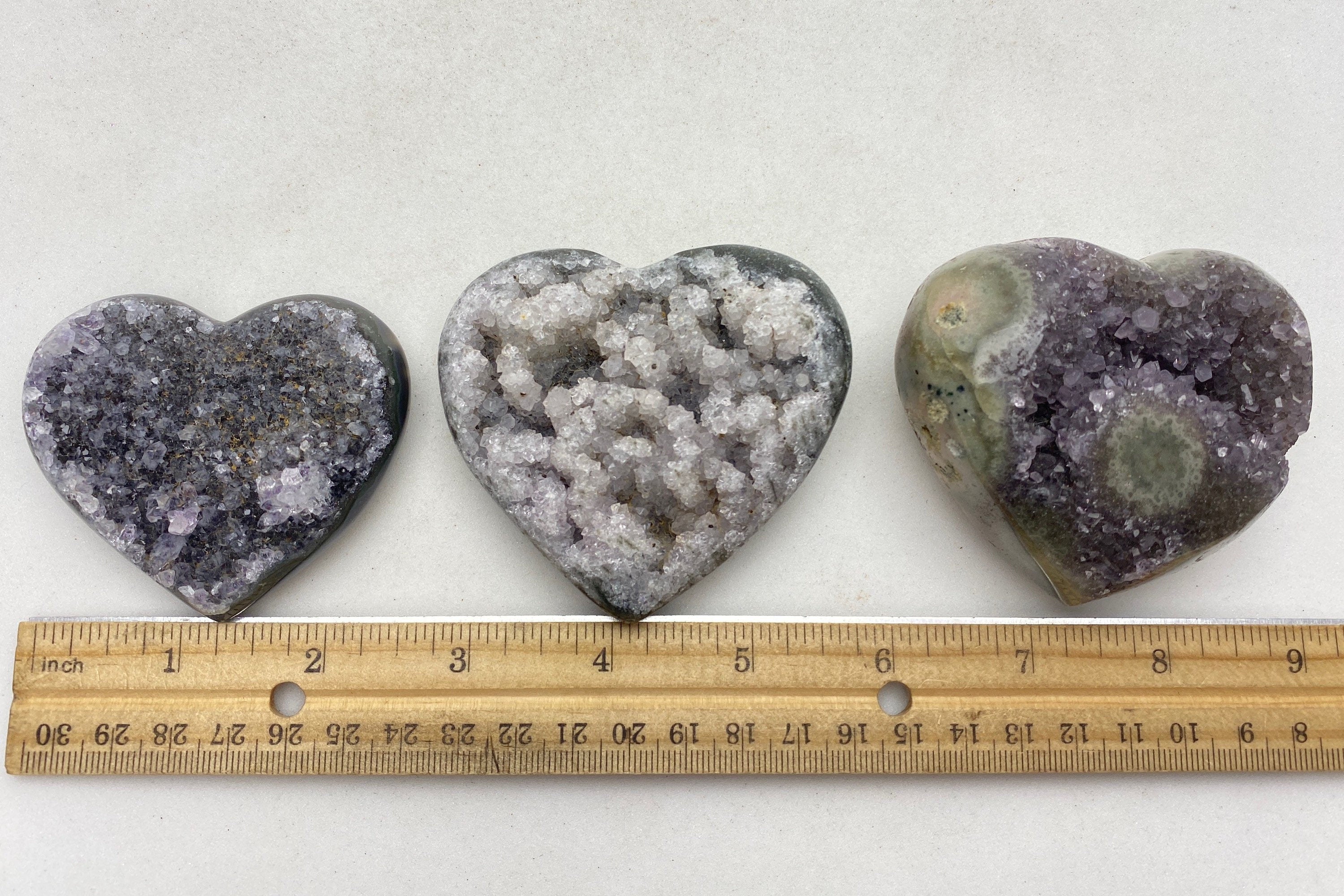 [shopname] - Heart-shaped Amethyst carving, rock decor