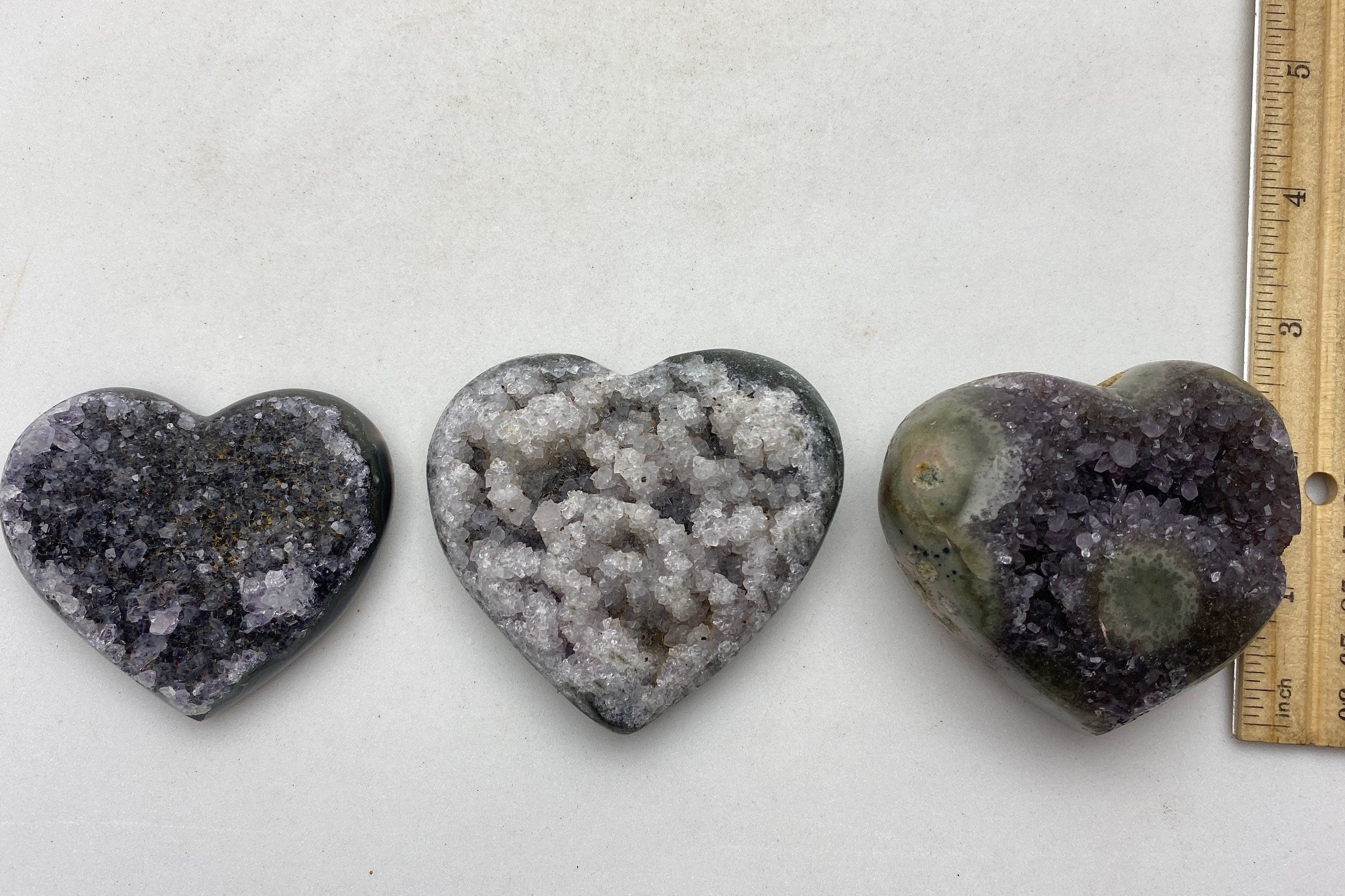 [shopname] - Heart-shaped Amethyst carving, rock decor