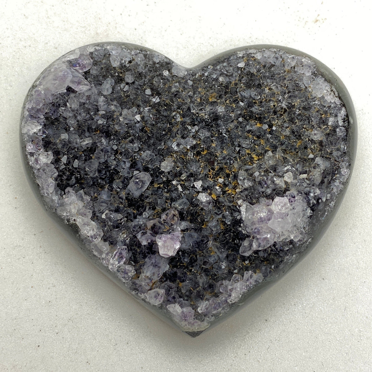 [shopname] - Heart-shaped Amethyst carving, rock decor