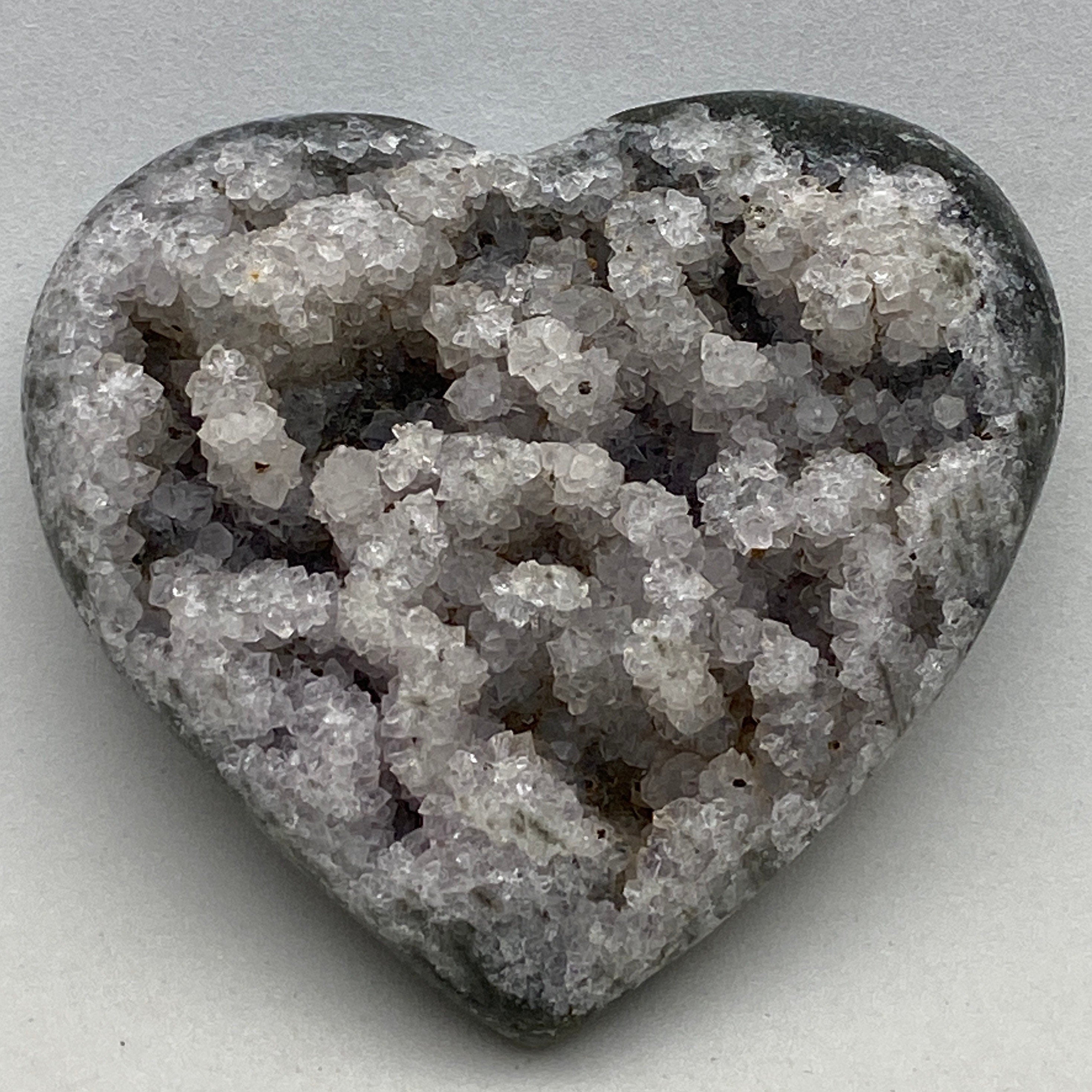 [shopname] - Heart-shaped Amethyst carving, rock decor