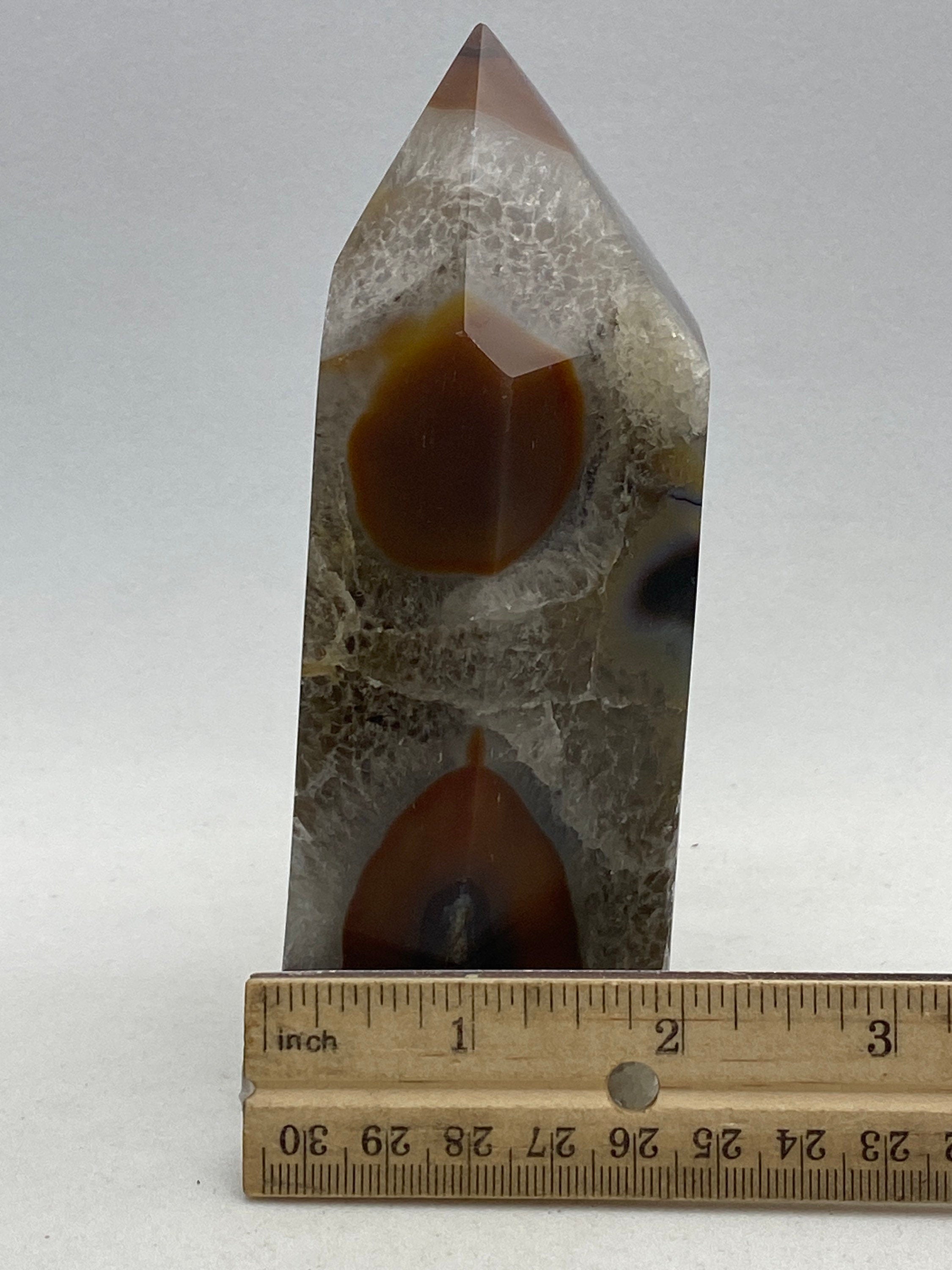 [shopname] - Agate geode obelisk, rock decor