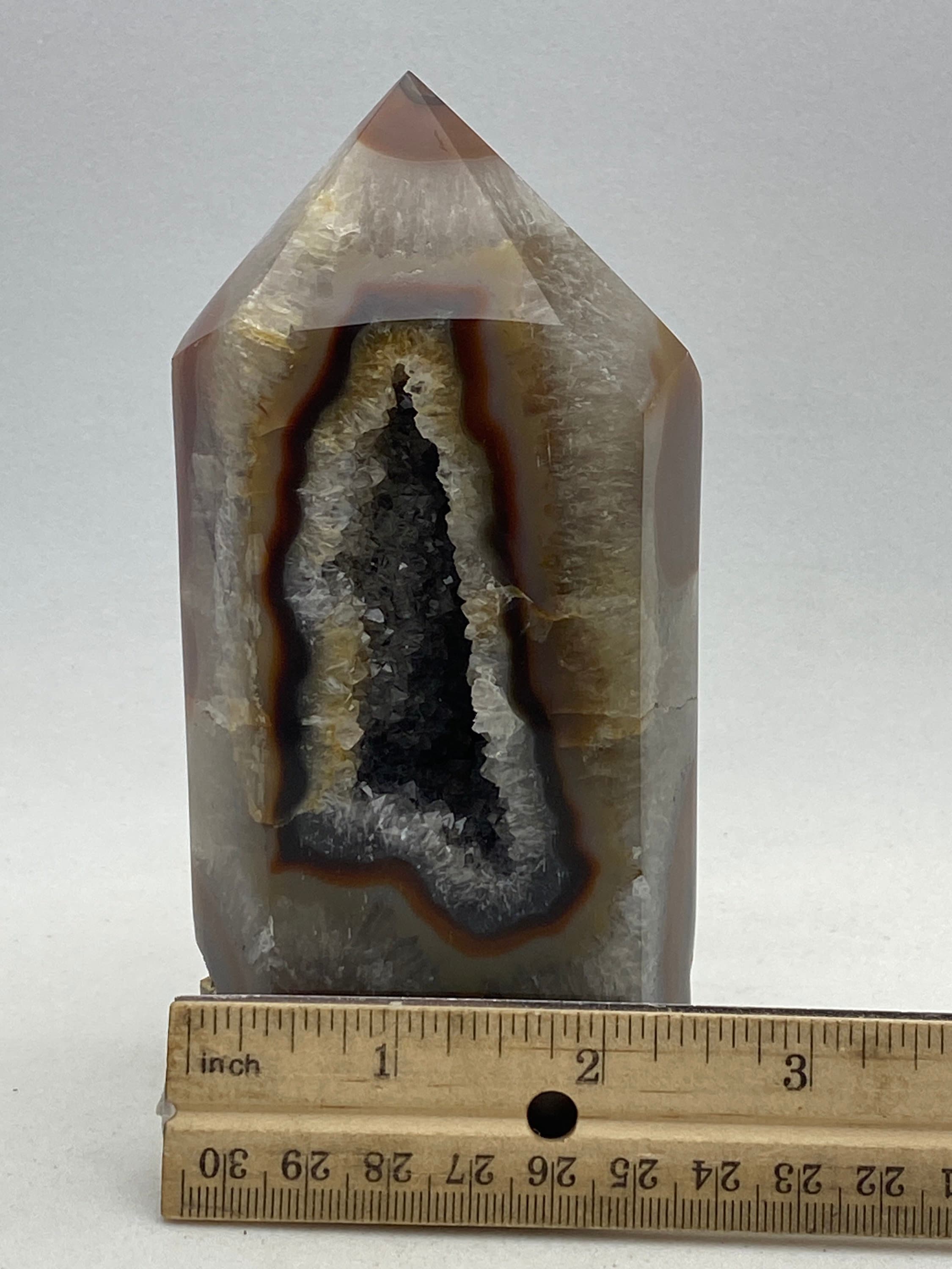 [shopname] - Agate geode obelisk, rock decor