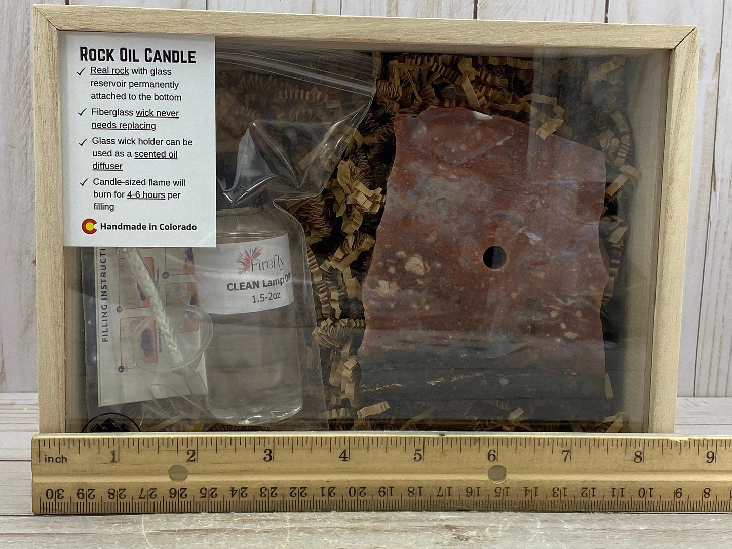 [shopname] - Red Jasper Rock Oil Candle Gift Box, rock decor