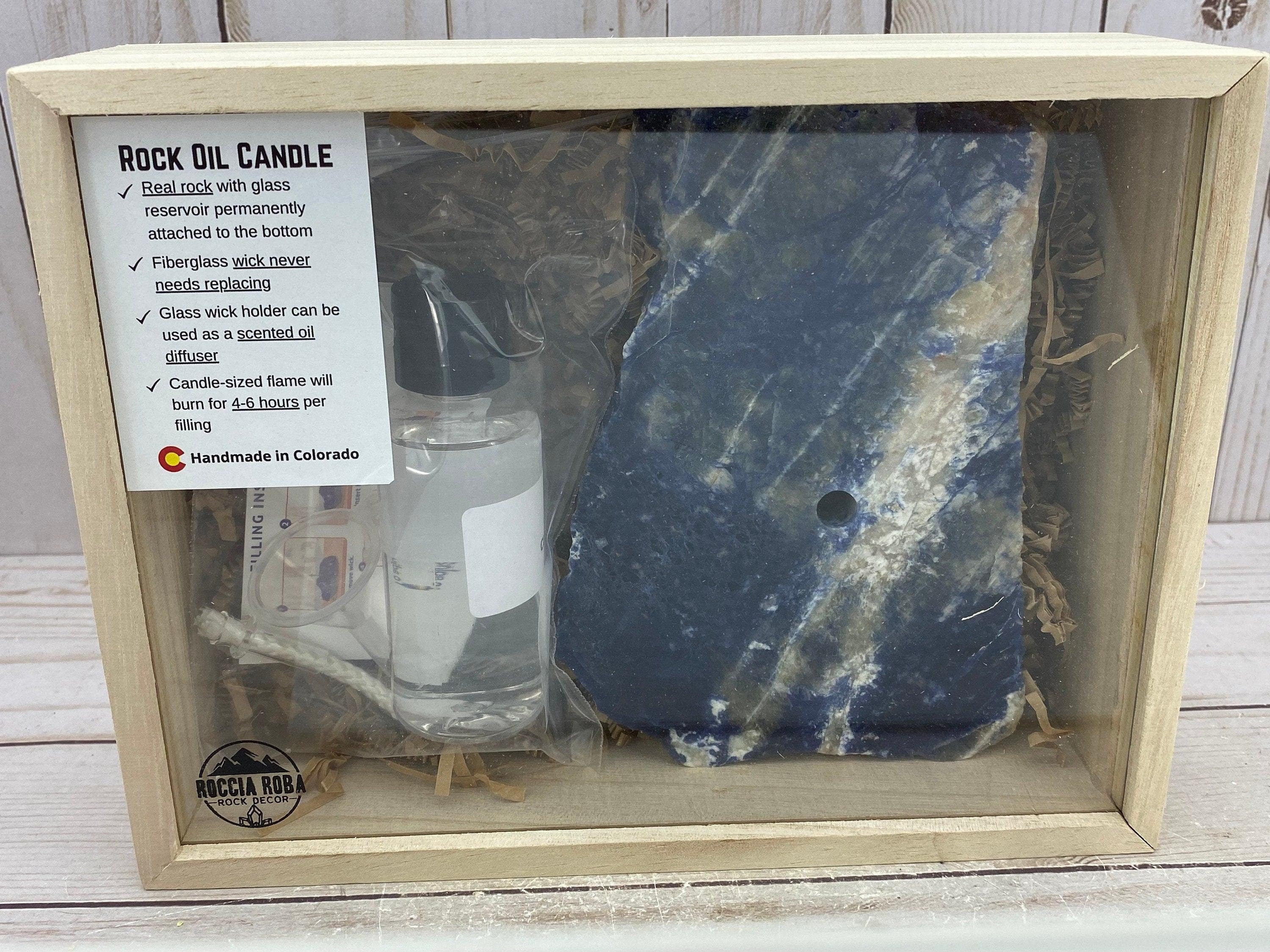 Rock oil candle kit - sodalite - RocciaRoba