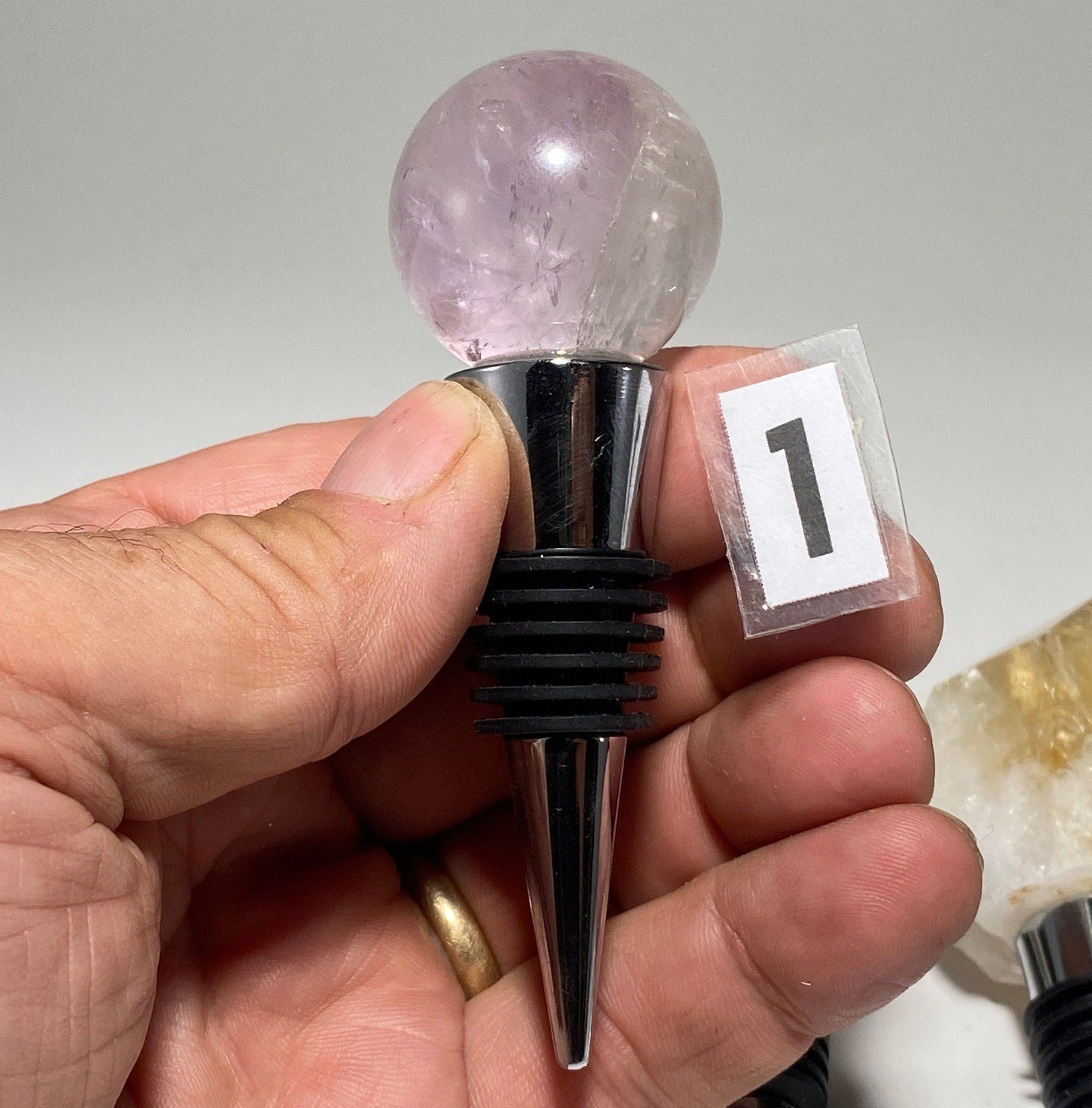 [shopname] - Crystal Bottle Stopper, rock decor