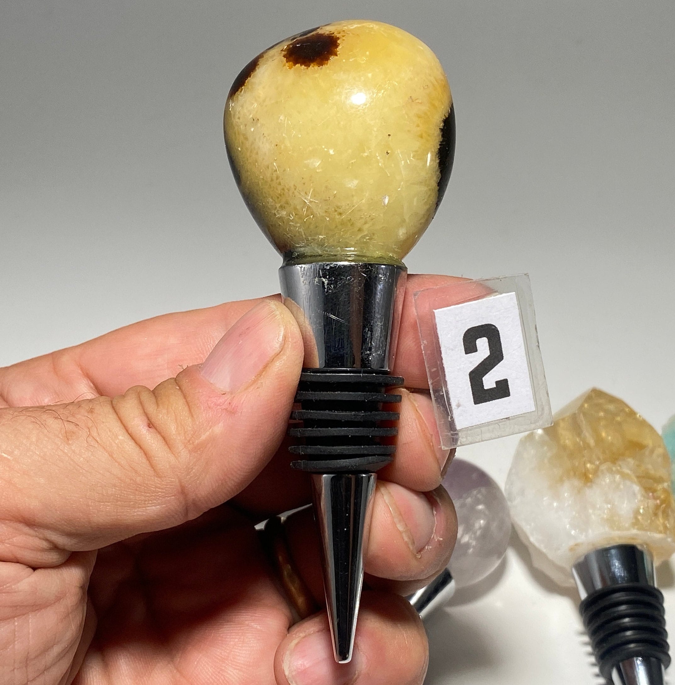 [shopname] - Crystal Bottle Stopper, rock decor