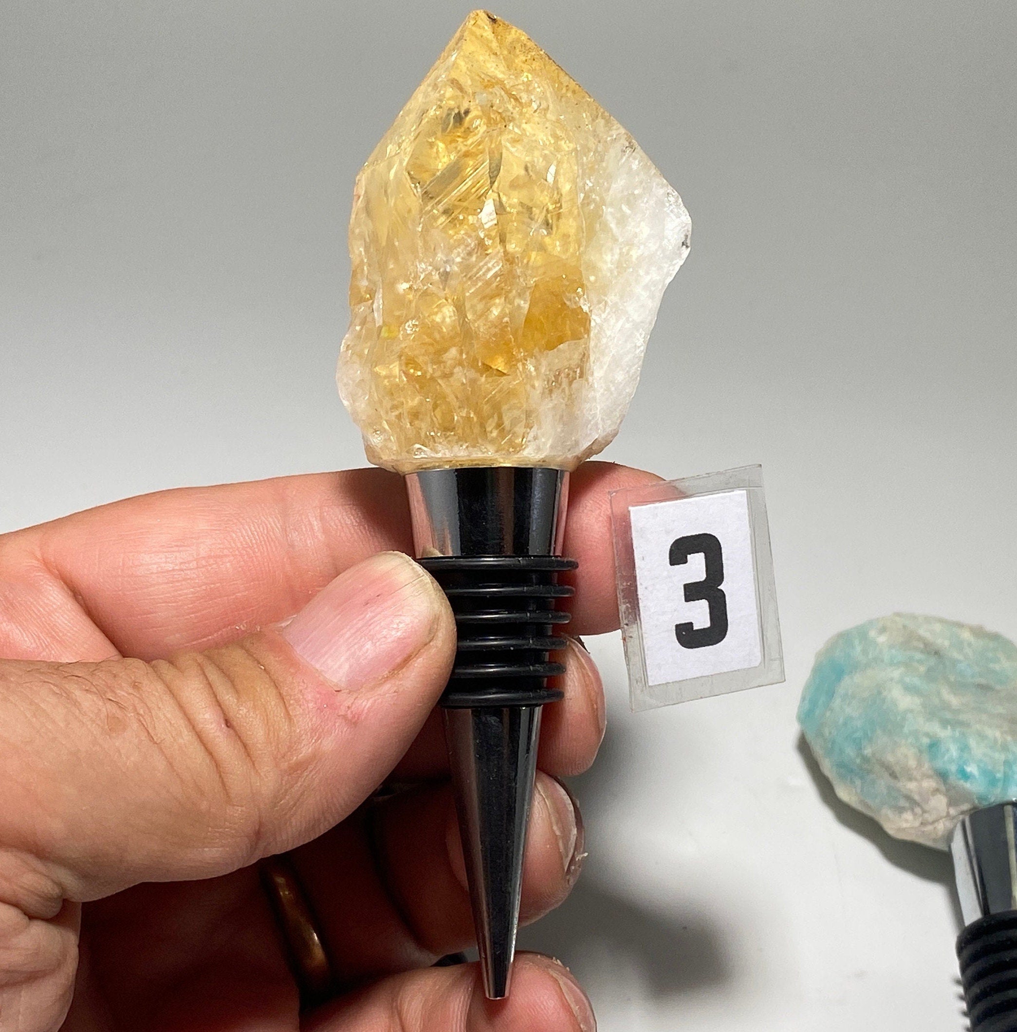 [shopname] - Crystal Bottle Stopper, rock decor