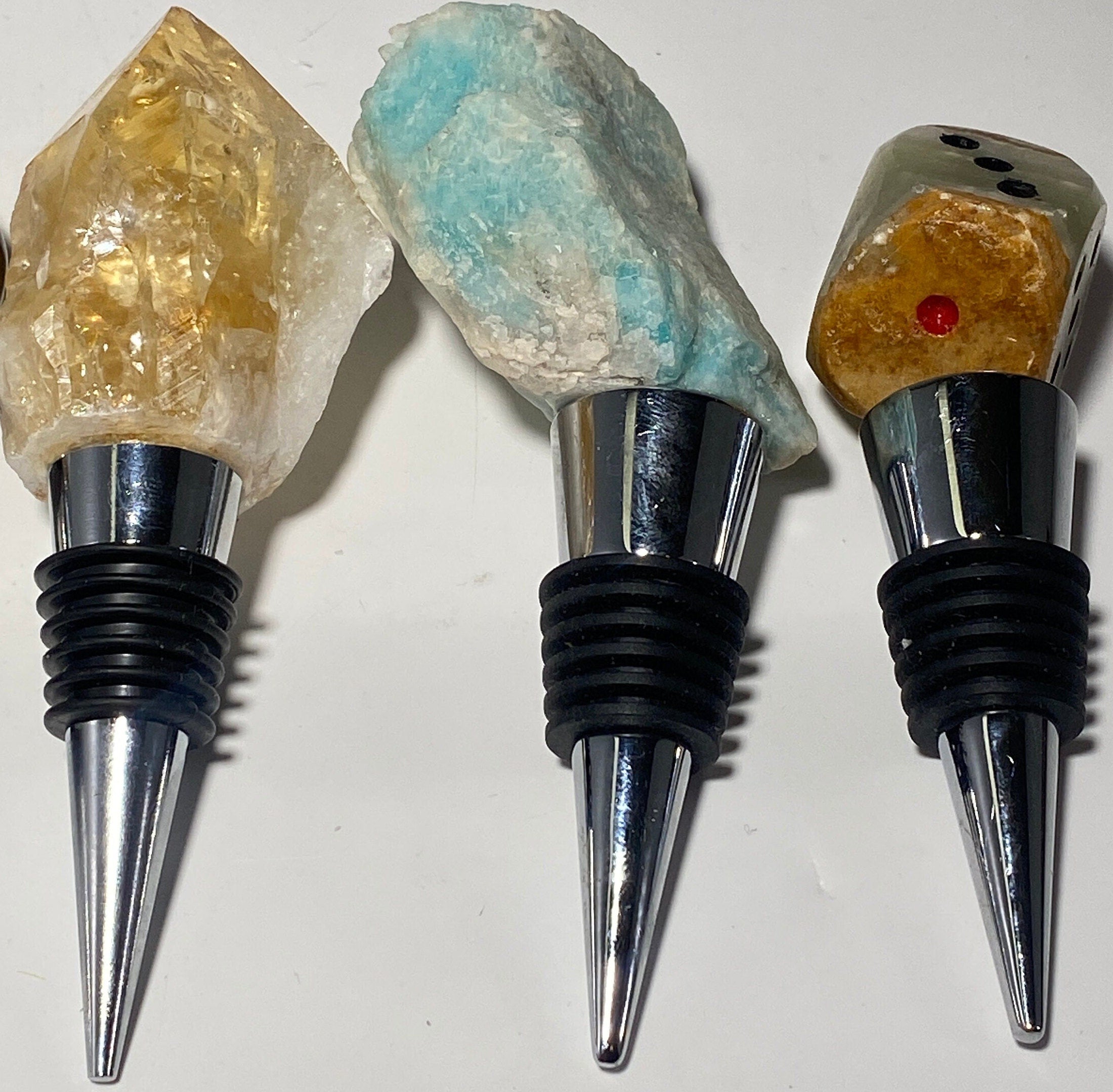 [shopname] - Crystal Bottle Stopper, rock decor