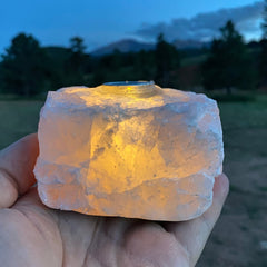 [shopname] - Solar powered rose quartz lamp, rock decor