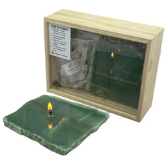 Rock Candle gift box - green quartz