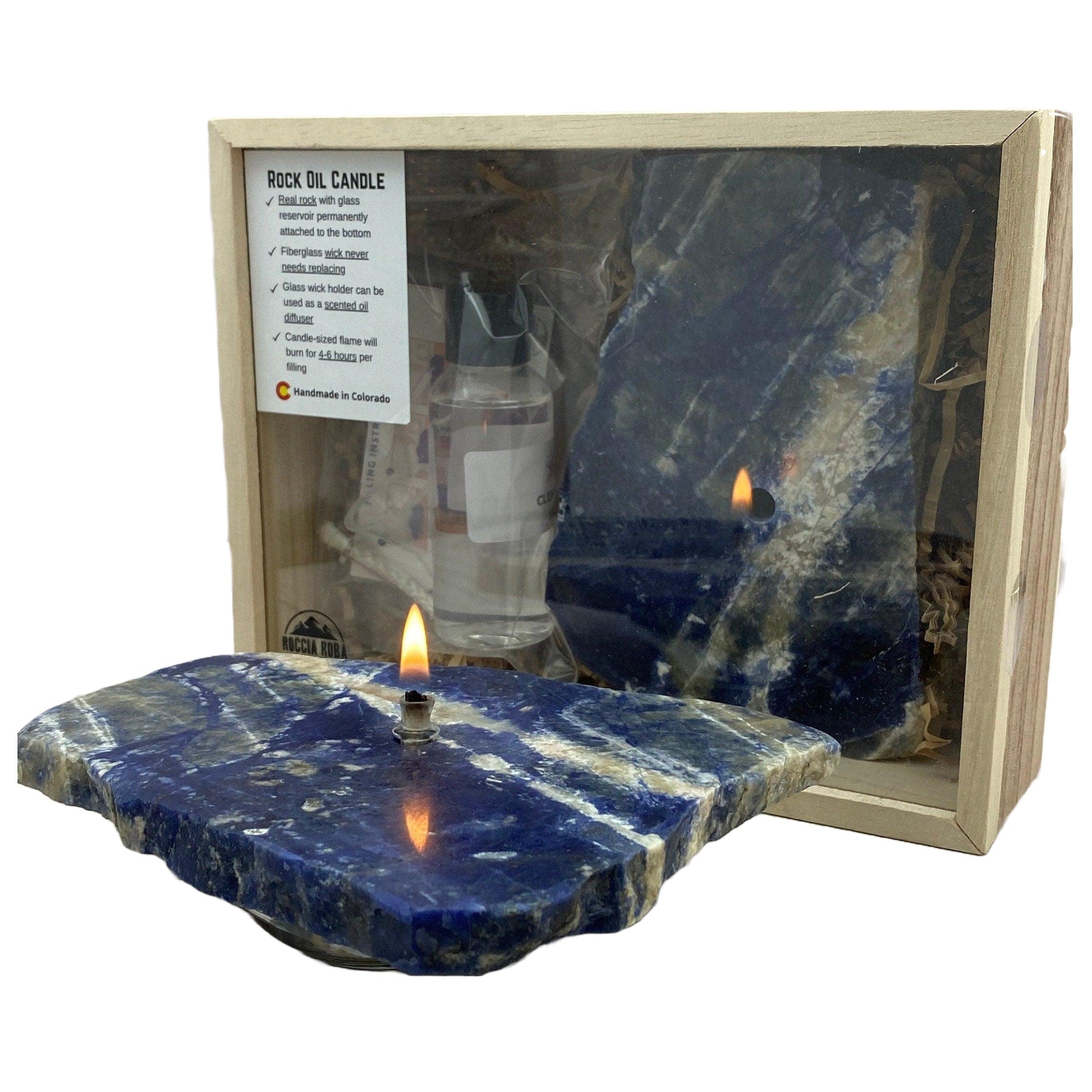 Rock Candle gift box - sodalite