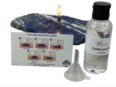 [shopname] - Rock Candle gift box - sodalite, rock decor