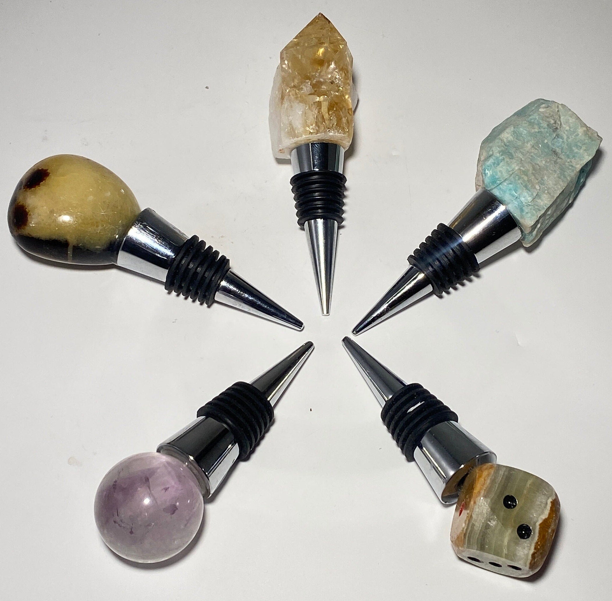 [shopname] - Crystal Bottle Stopper, rock decor