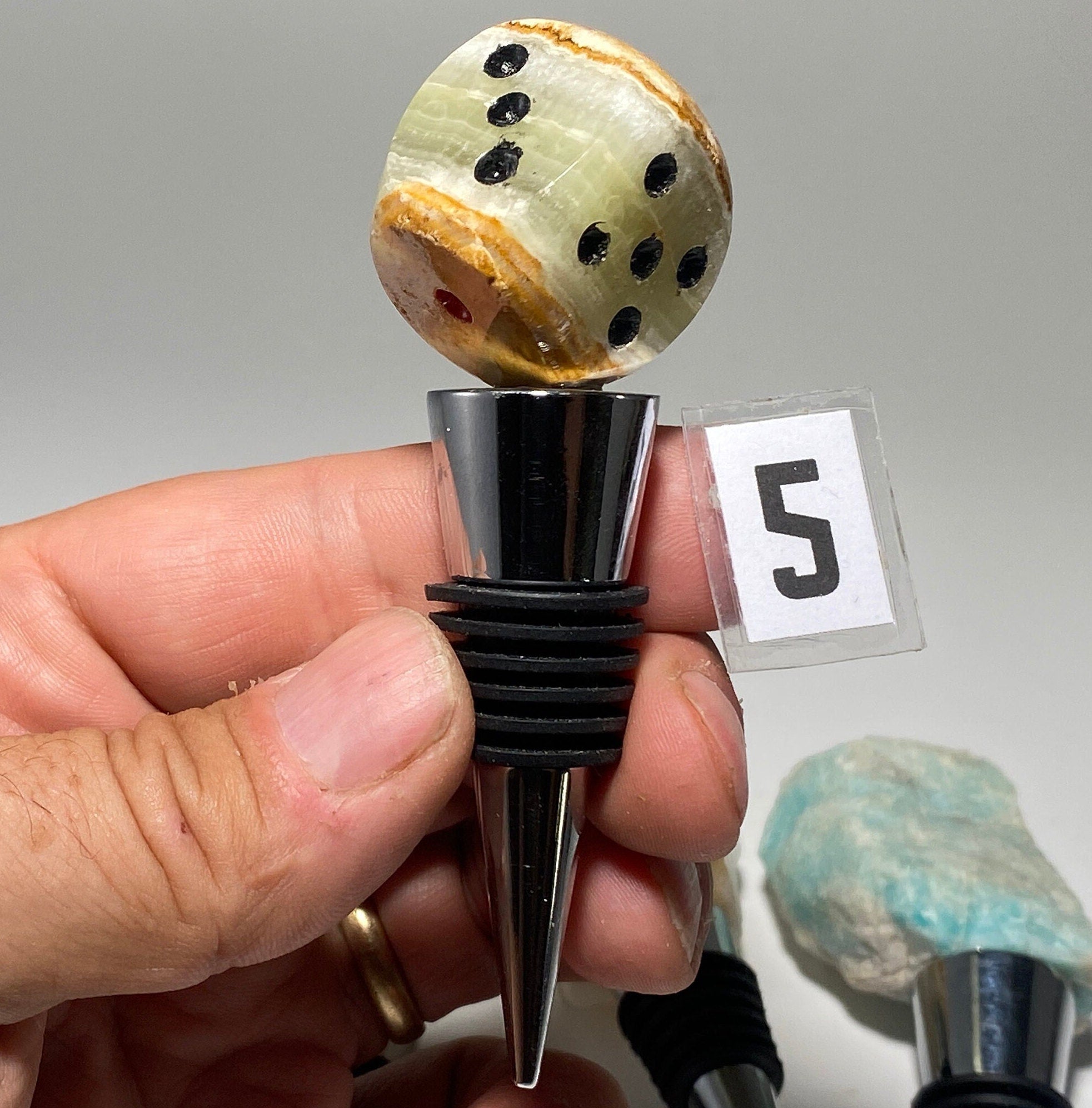 [shopname] - Crystal Bottle Stopper, rock decor