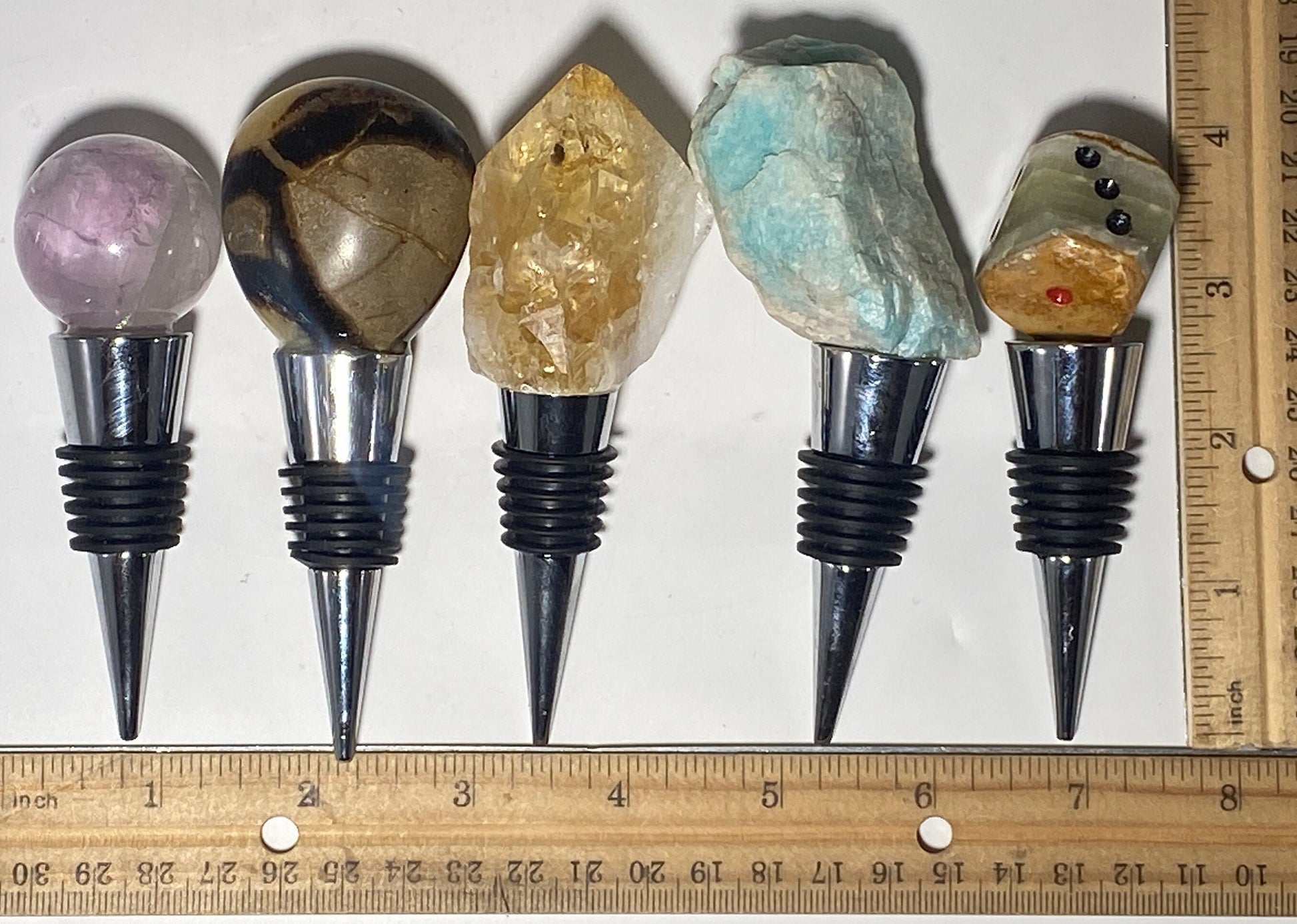 [shopname] - Crystal Bottle Stopper, rock decor