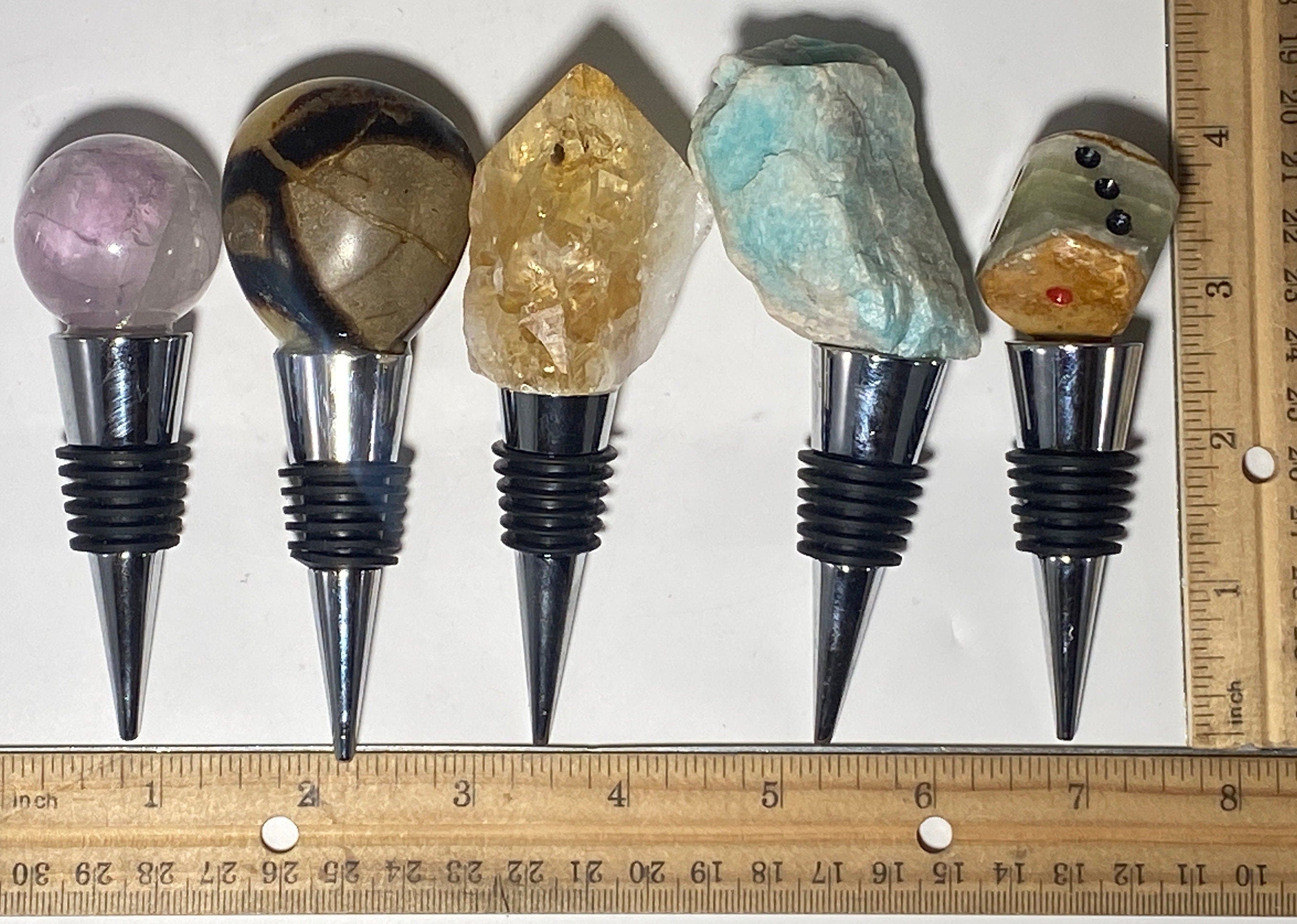 [shopname] - Crystal Bottle Stopper, rock decor