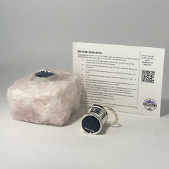 Solar powered rose quartz lamp