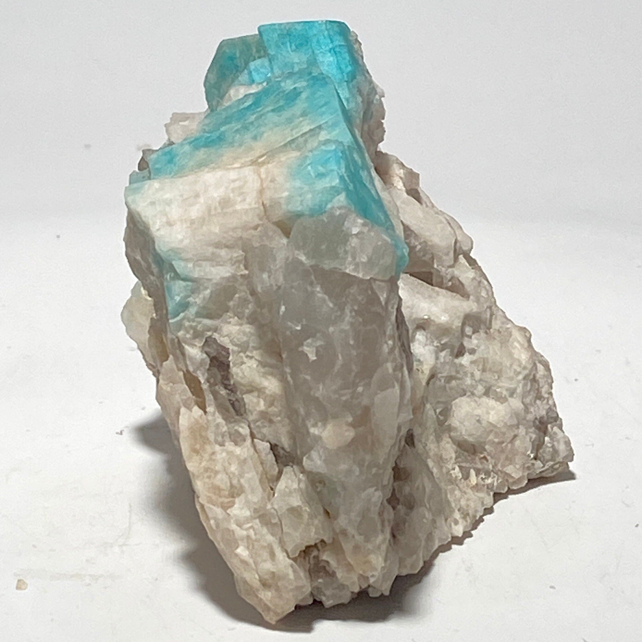 Amazonite crystal with smoky quartz