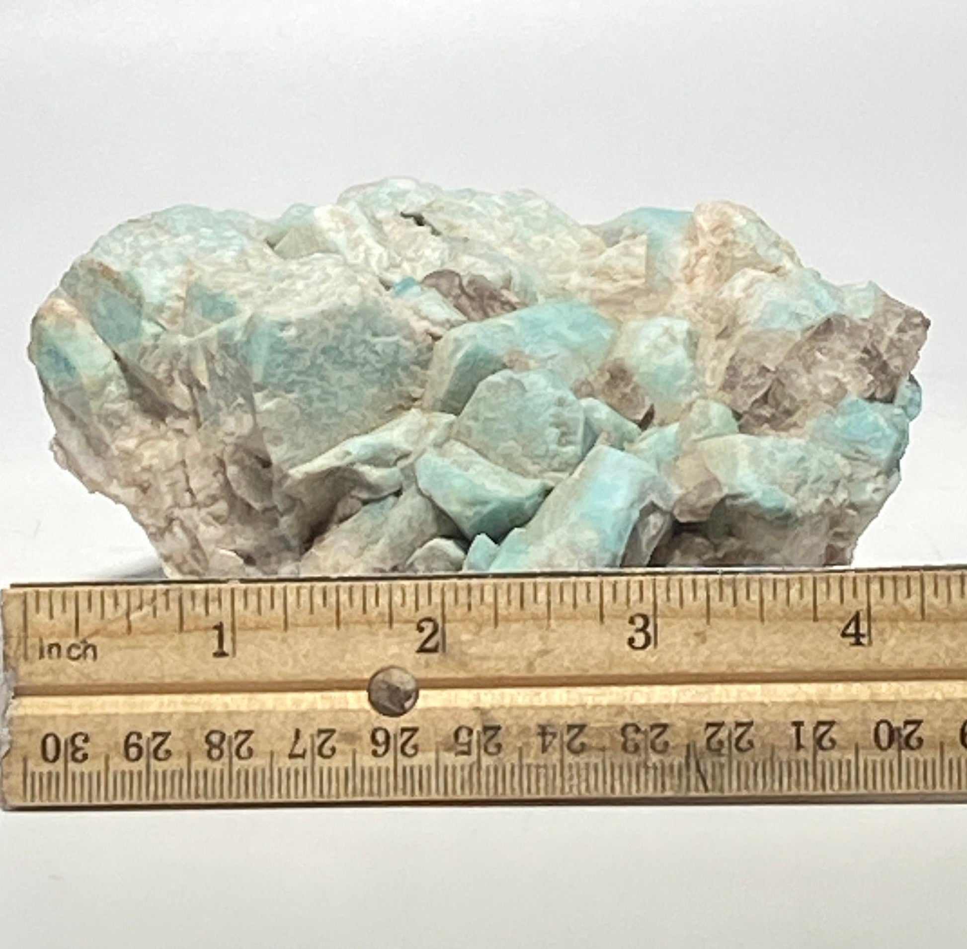 [shopname] - Colorado Amazonite Rock Candle with smoky quartz, rock decor