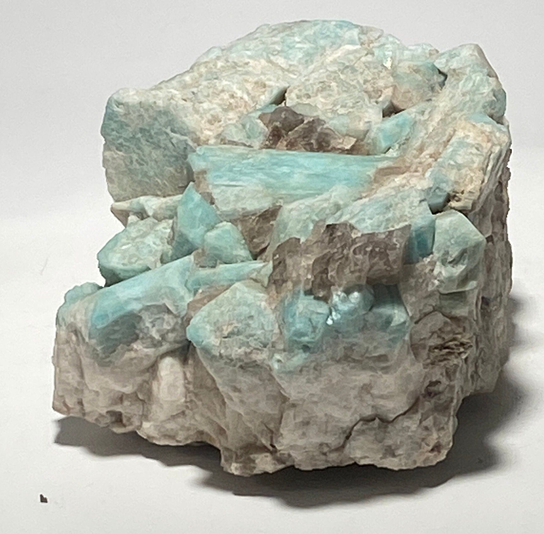 [shopname] - Colorado Amazonite Rock Candle with smoky quartz, rock decor