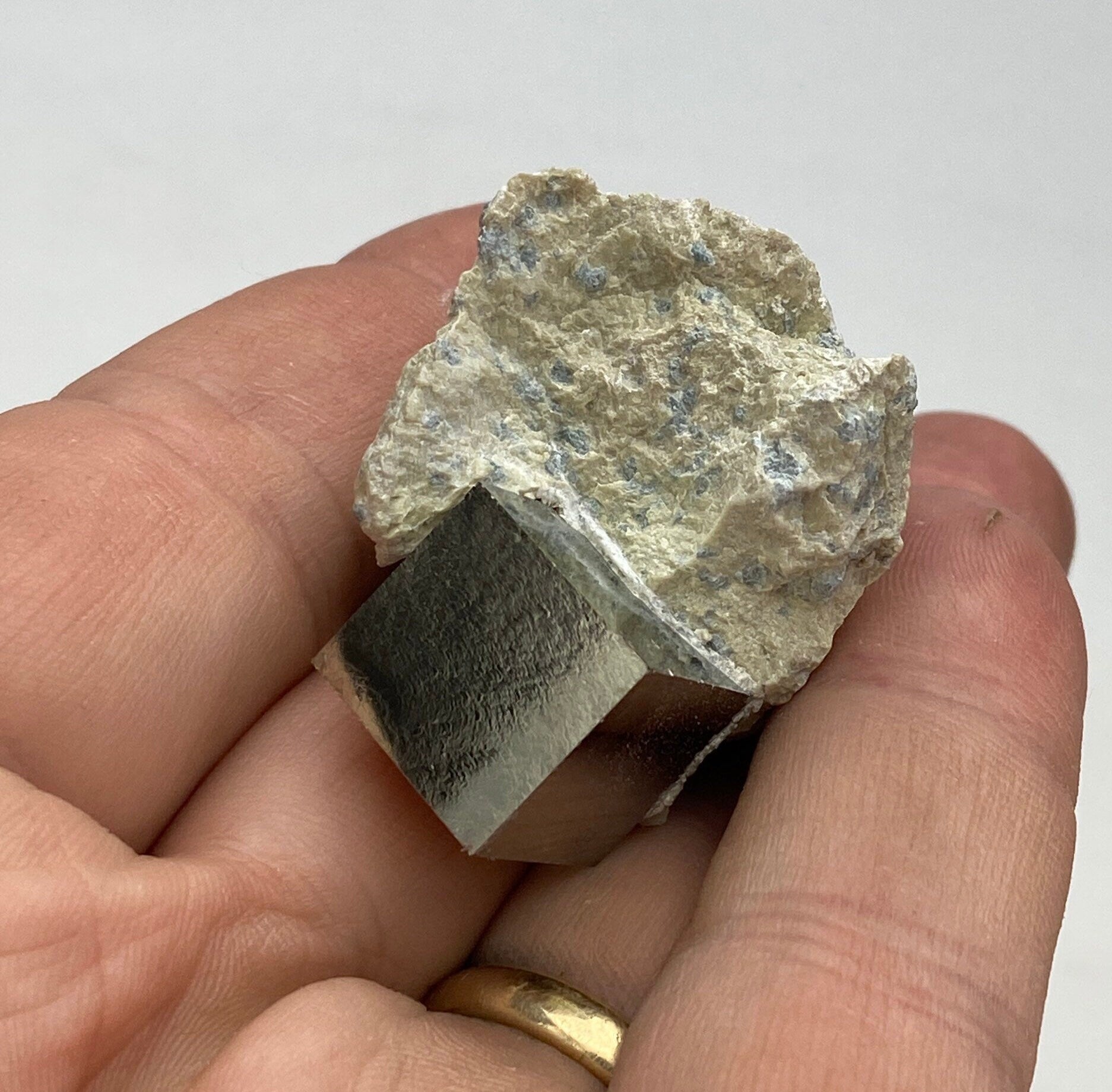 [shopname] - Small Navajún Pyrite Crystal in Matrix, rock decor