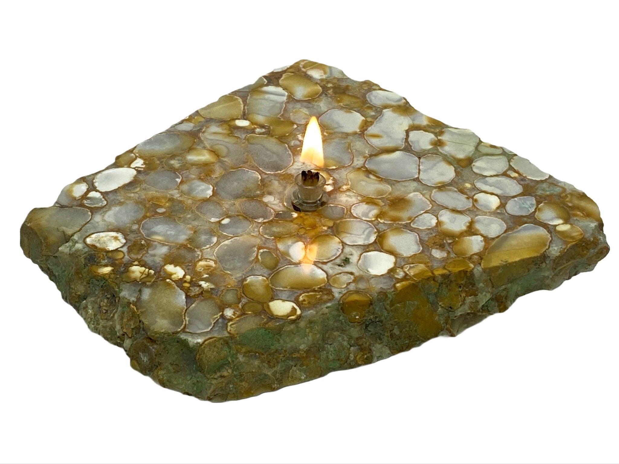 Rock Candle gift box - spotted agate